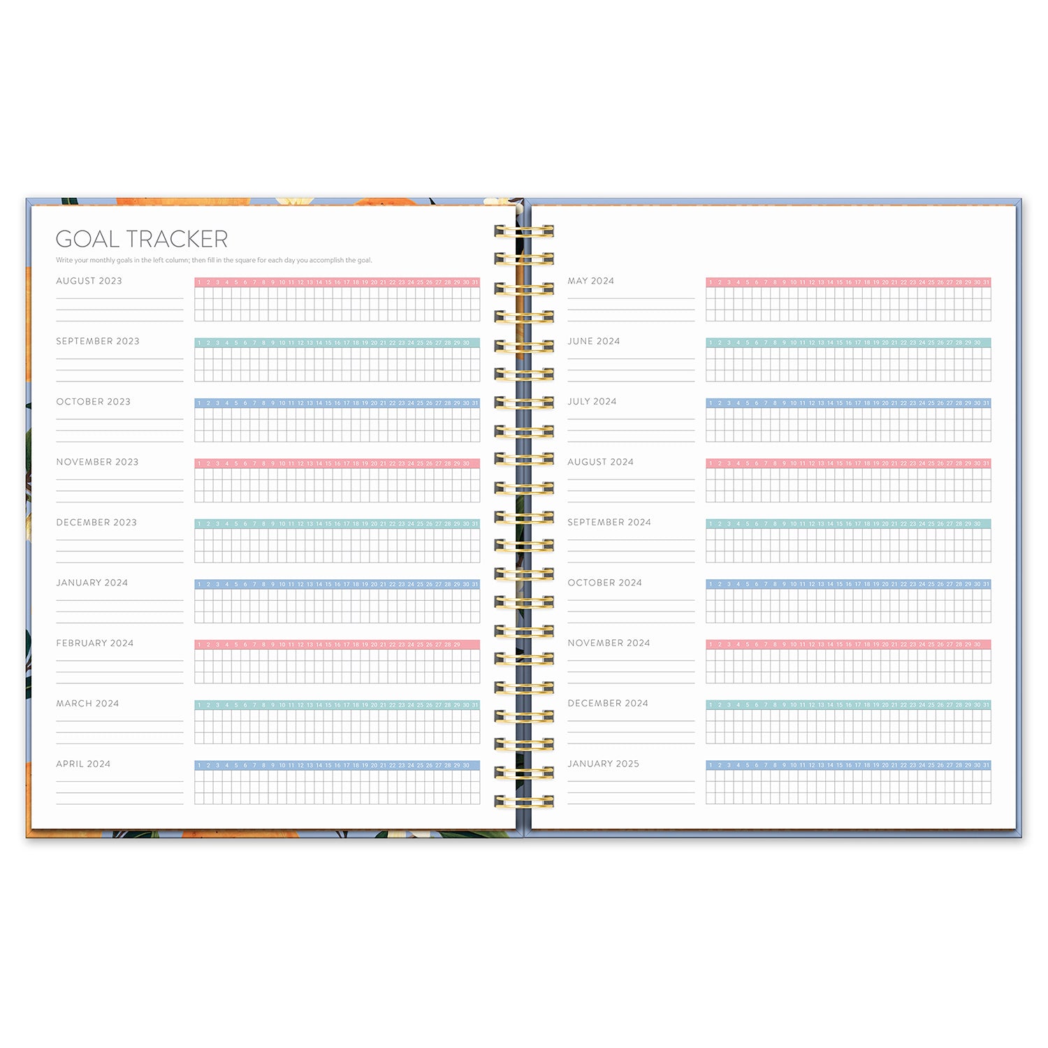 2024 Fruit & Flora - XL Spiral Monthly & Bi-Weekly Diary/Planner  SOLD OUT