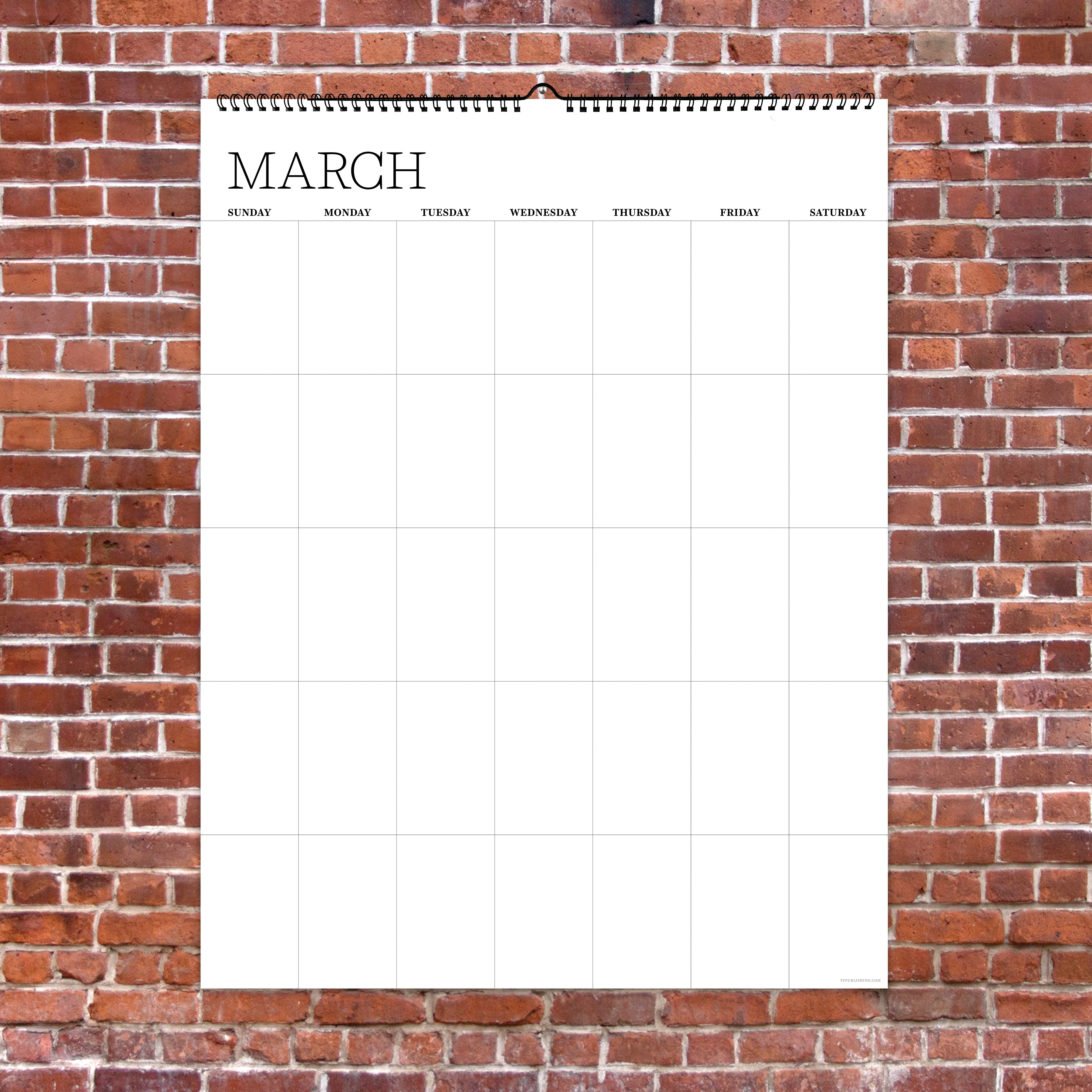 Dry Erase Large Wire-o Hanging Vertical - Perpetual Undated Wall Calendar