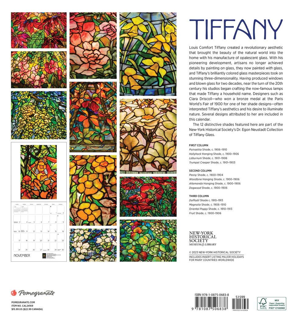 2024 Tiffany Square Wall Calendar Art Calendars by Pomegranate