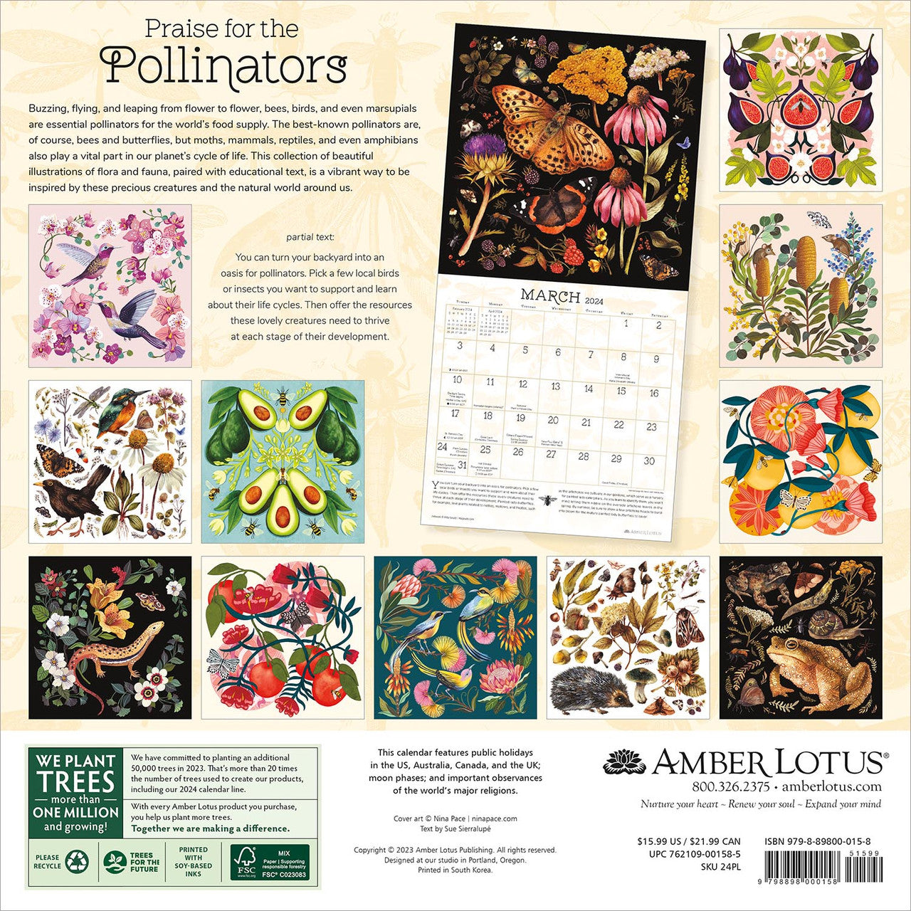 2024 Praise for the Pollinators - Square Wall Calendar  SOLD OUT