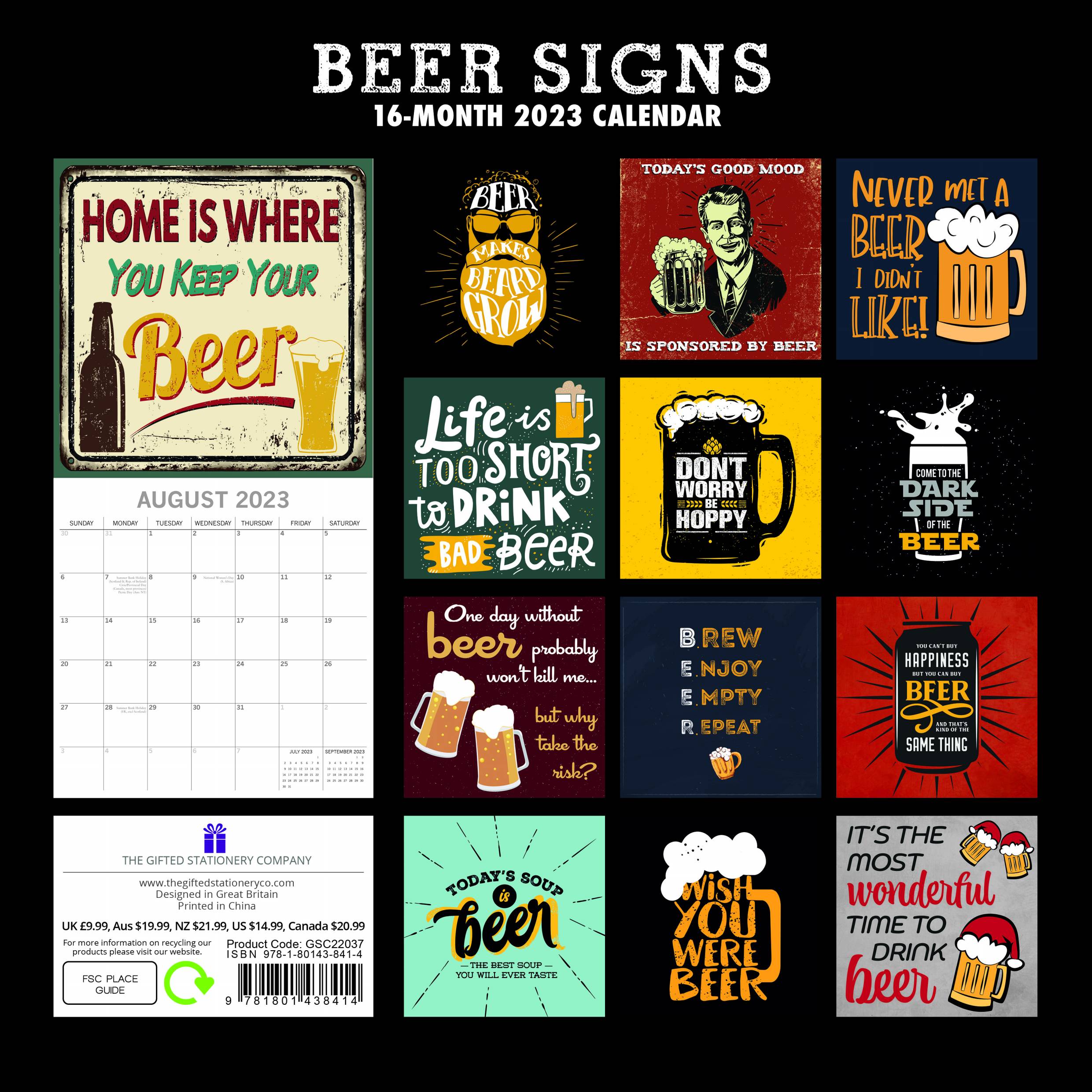 2023 Beer Signs - Square Wall Calendar