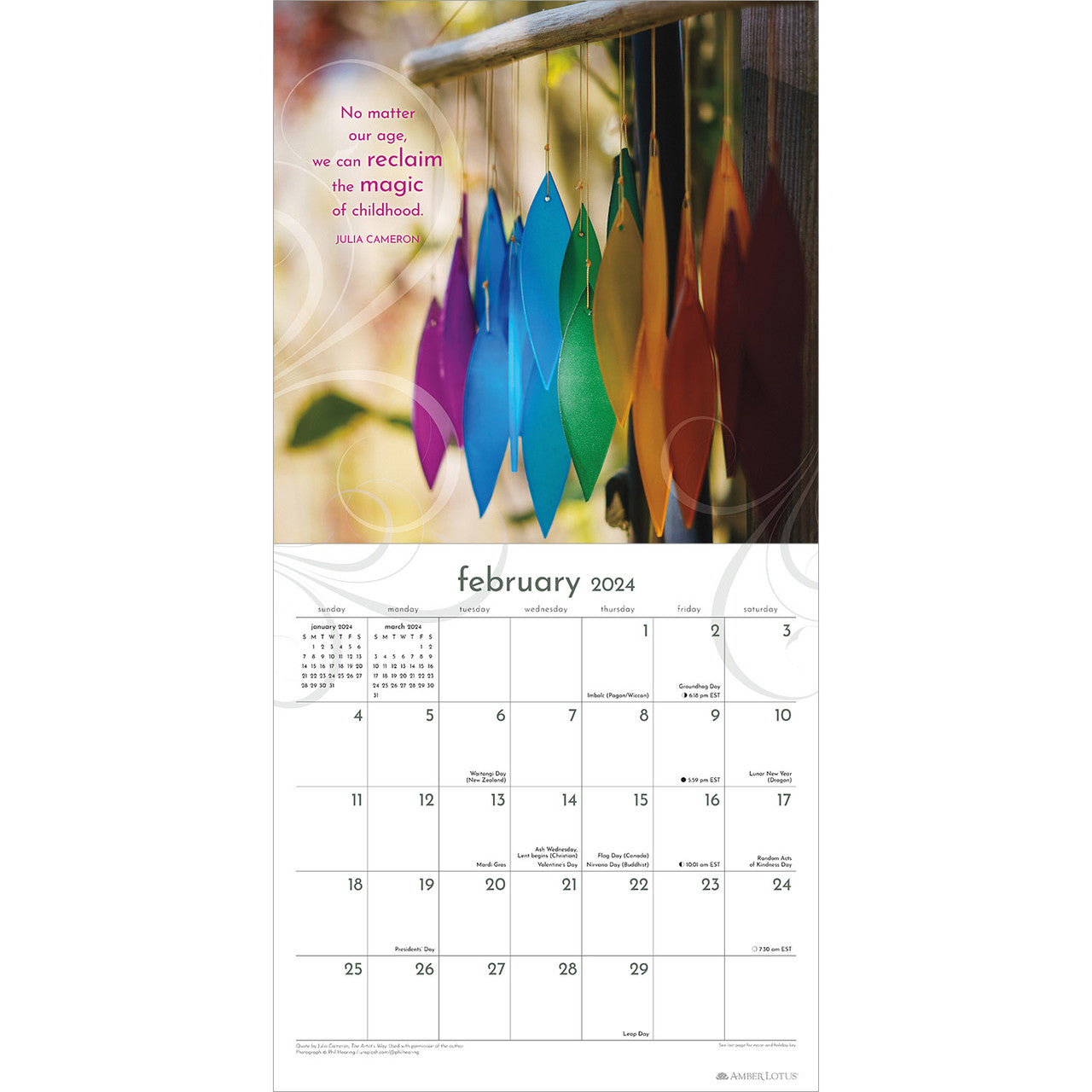 2024 A Year of Mindful Living Square Wall Calendar Motivational