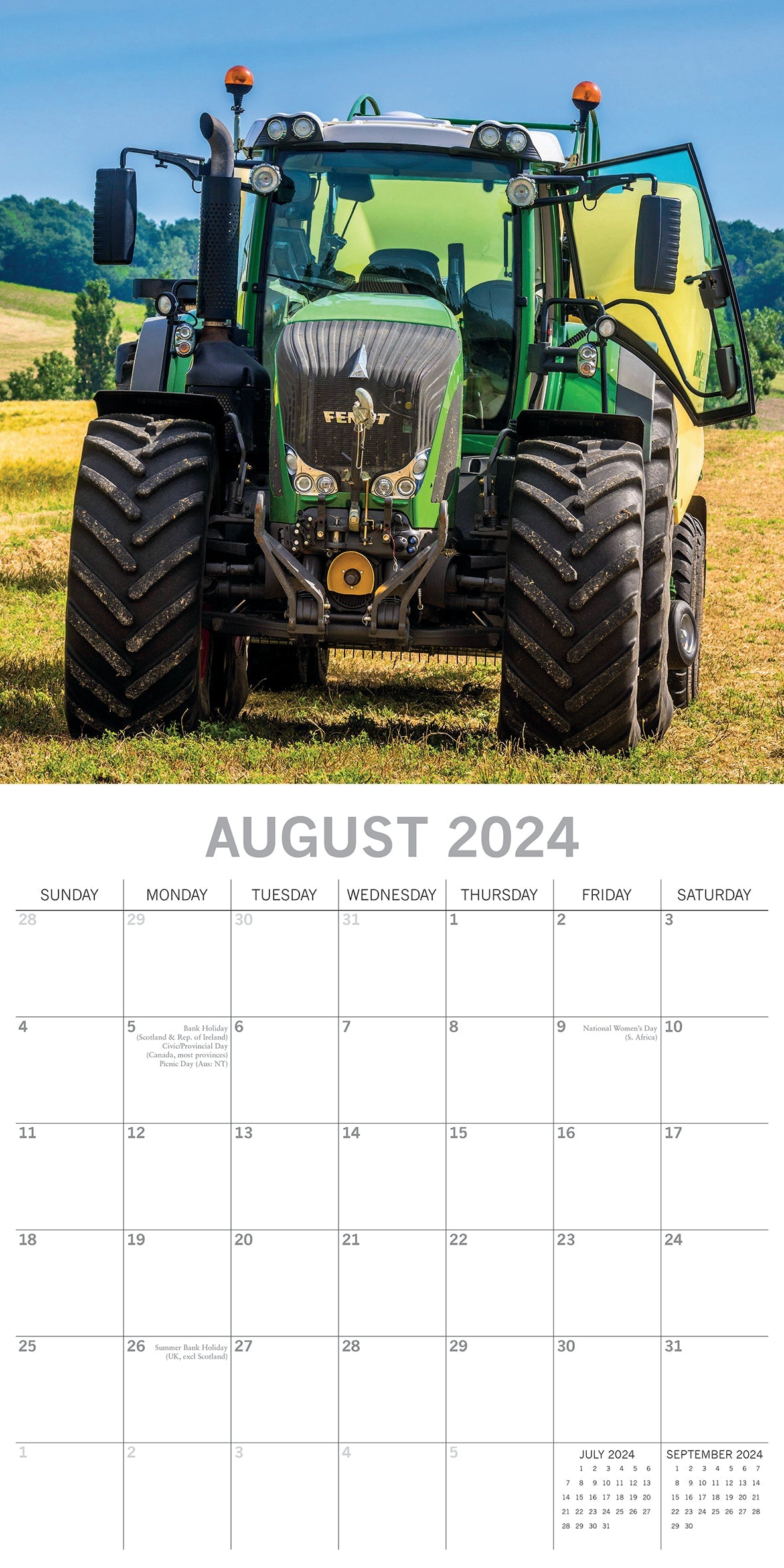 2024 Tractors Square Wall Calendar Cars & Transport Calendars by