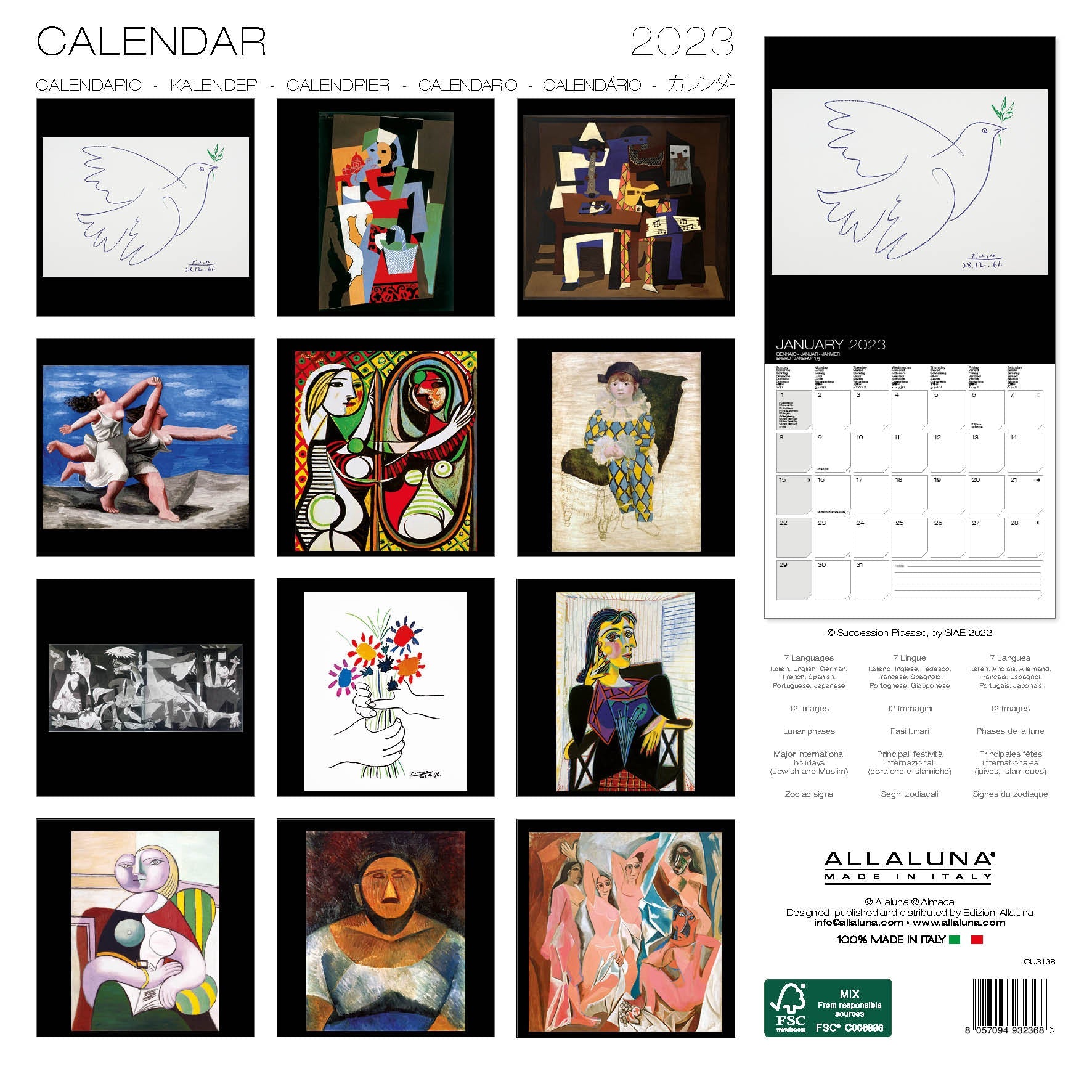 2023 Picasso - Square Wall Calendar