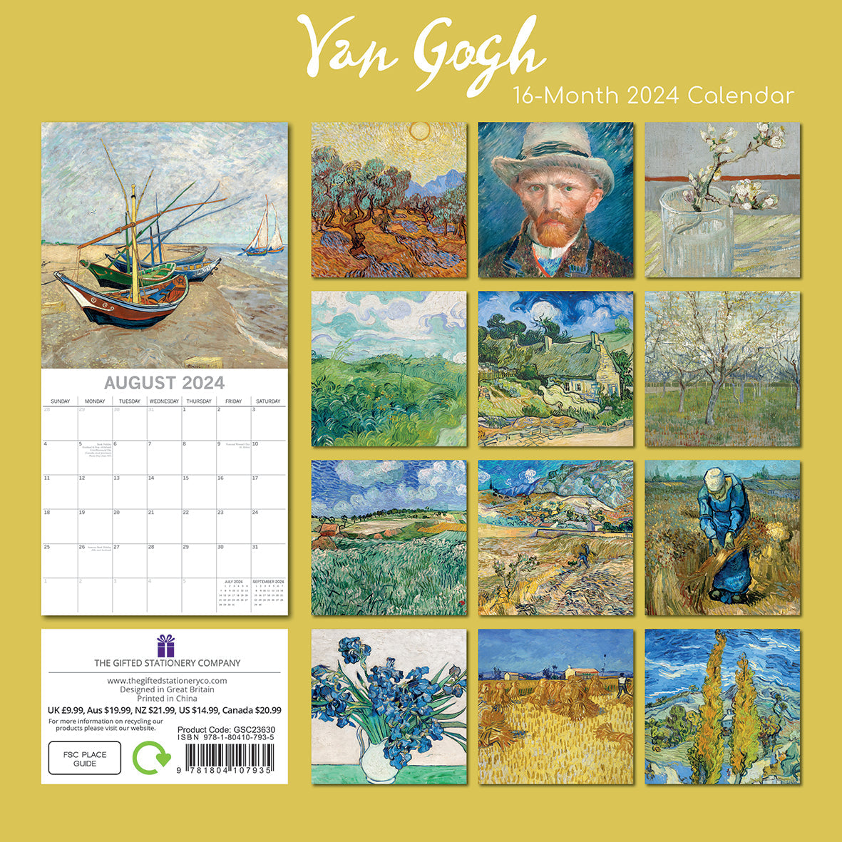2024 Van Gogh - Square Wall Calendar