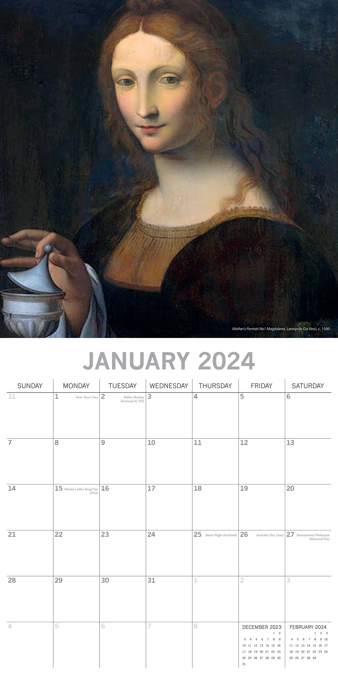 2024 Leonardo & Michelangelo - Square Wall Calendar