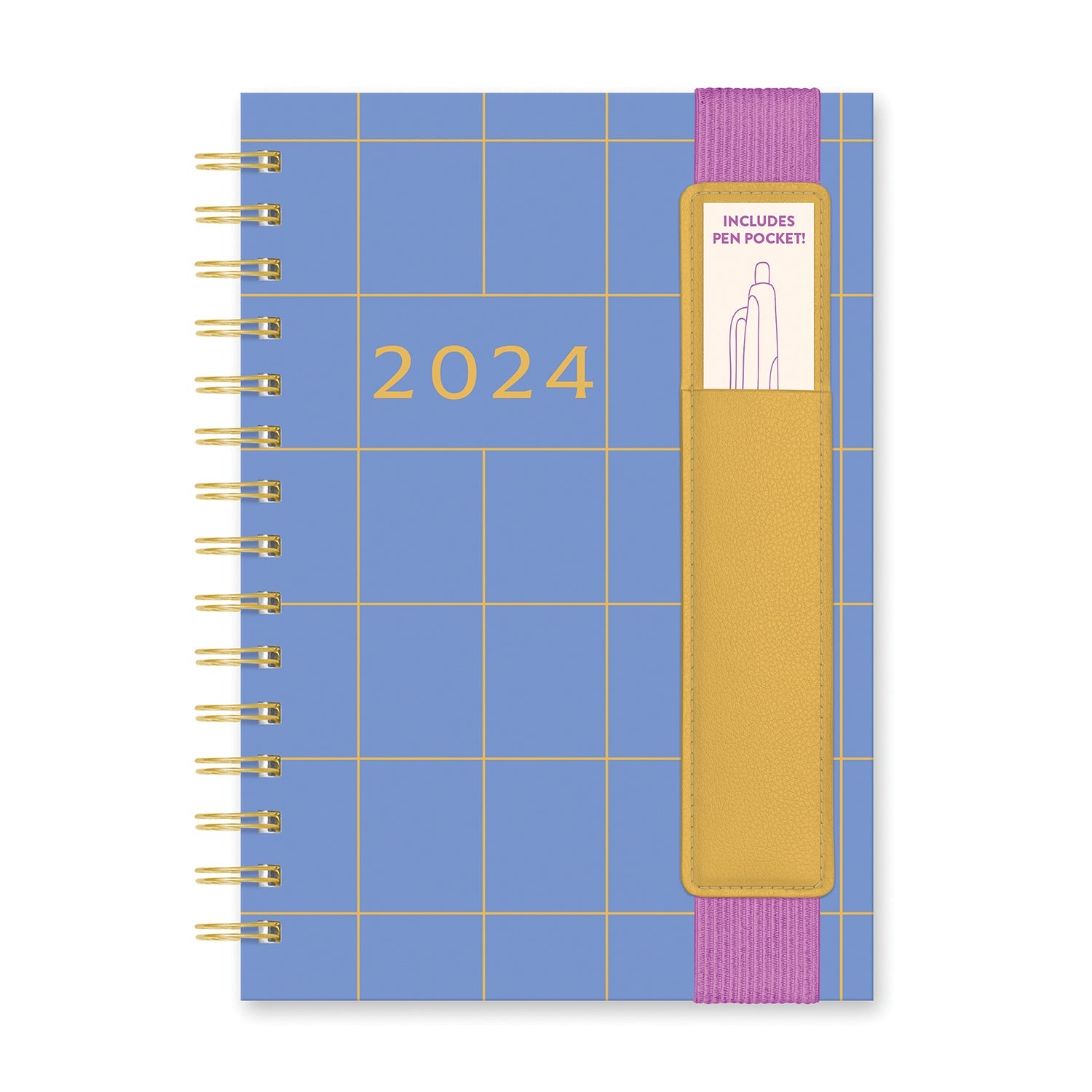 2024 Periwinkle Grid - Monthly & Bi-Weekly Oliver Diary/Planner
