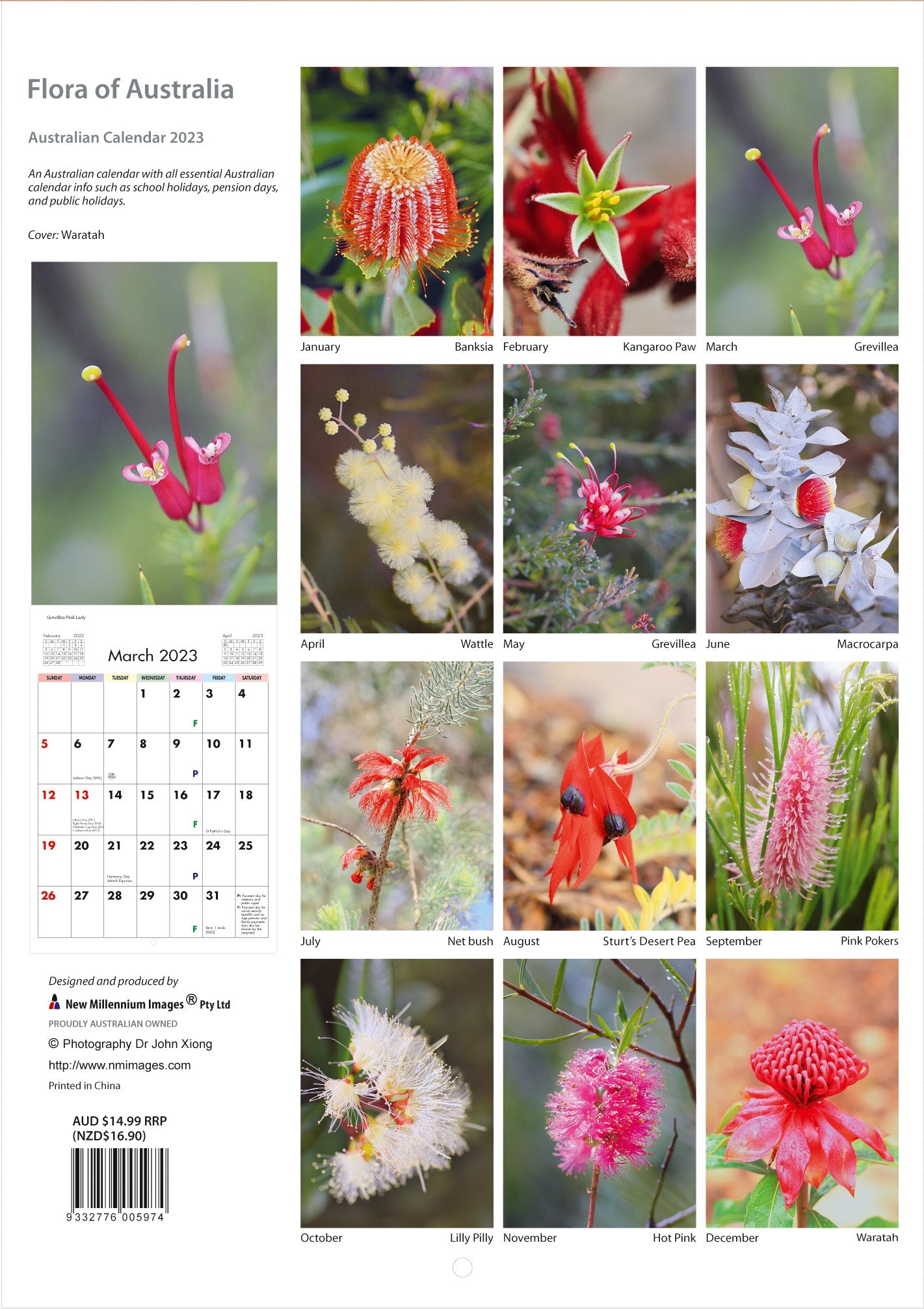 2023 Flora Of Australia - Slim Wall Calendar