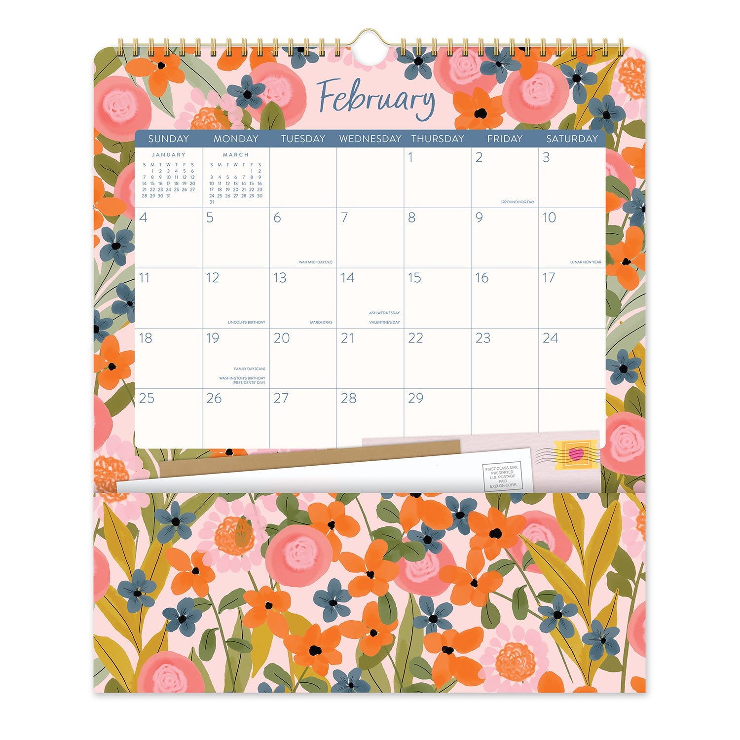 2024 Secret Garden Pocket Plus Wall Calendar by Orange Circle Studio