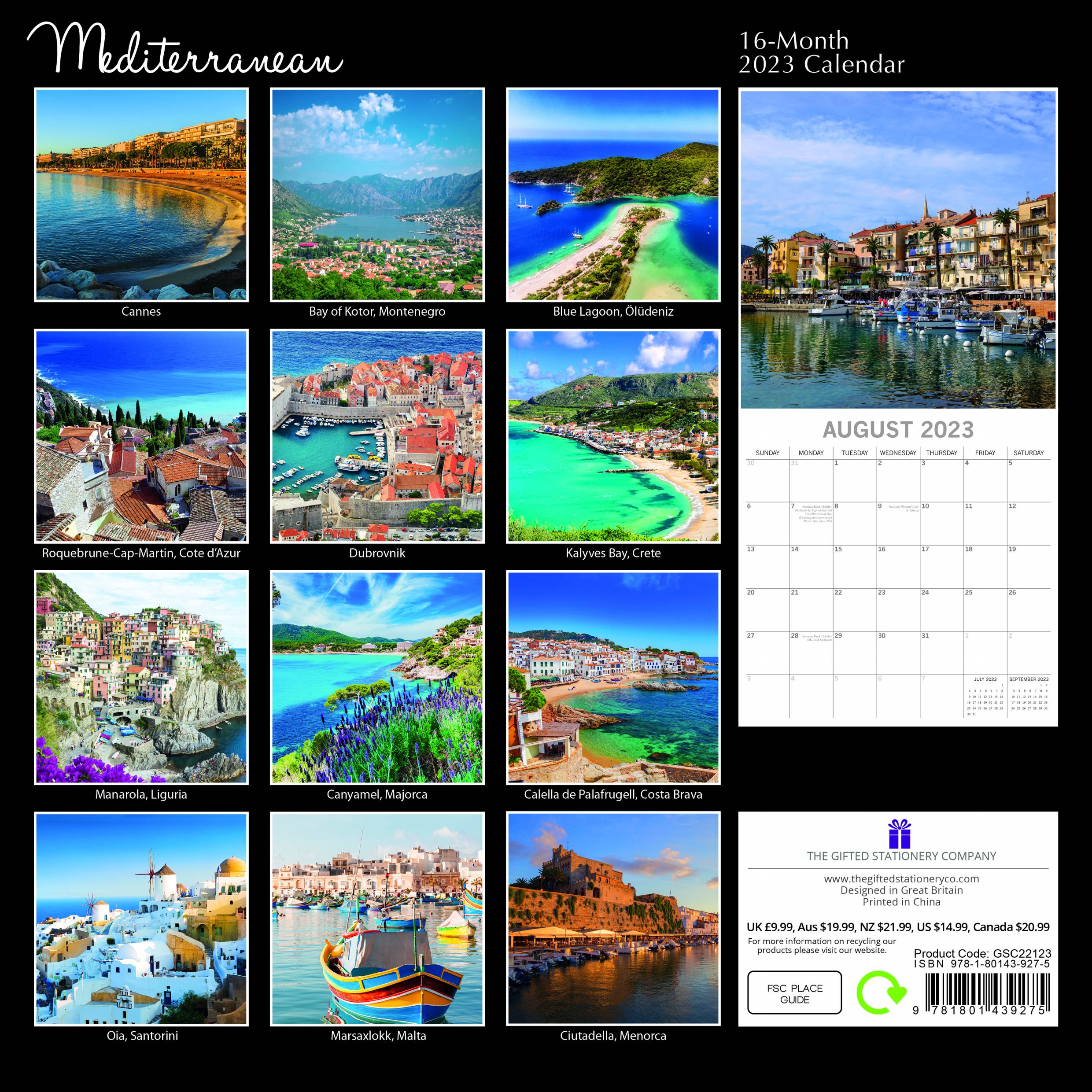 2023 Mediterranean - Square Wall Calendar