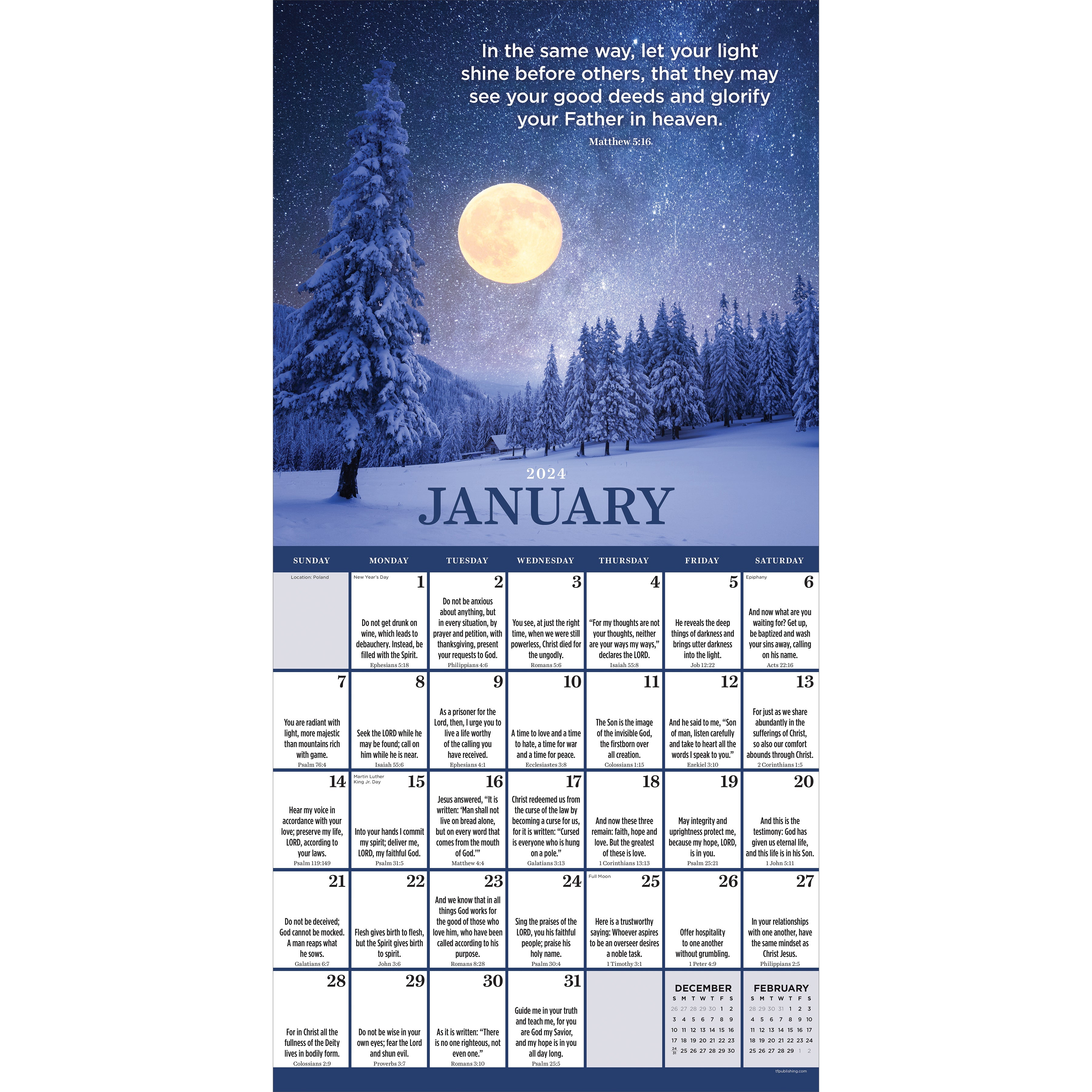 2024 Daily Verse - Square Wall Calendar
