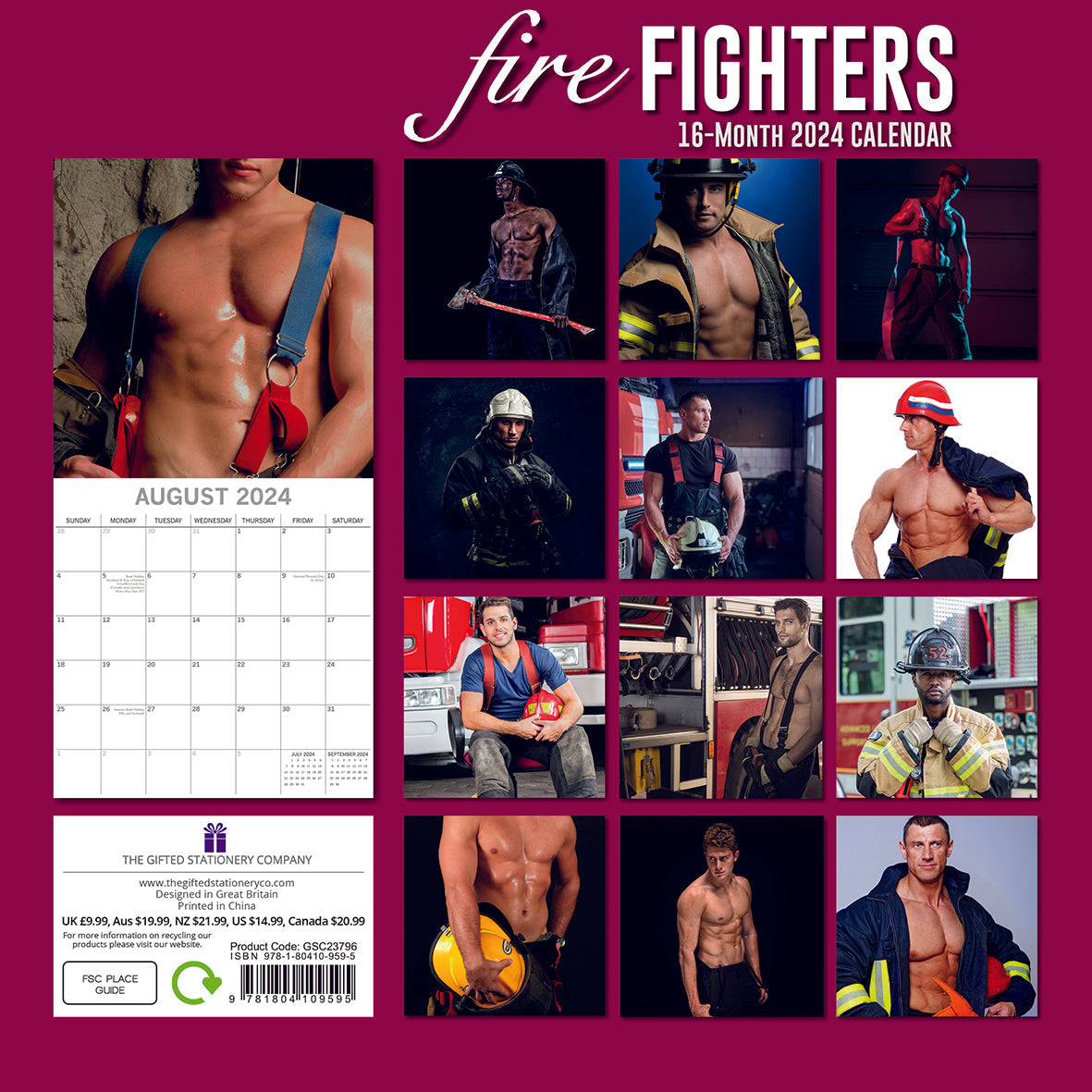 2024 Firefighters - Square Wall Calendar