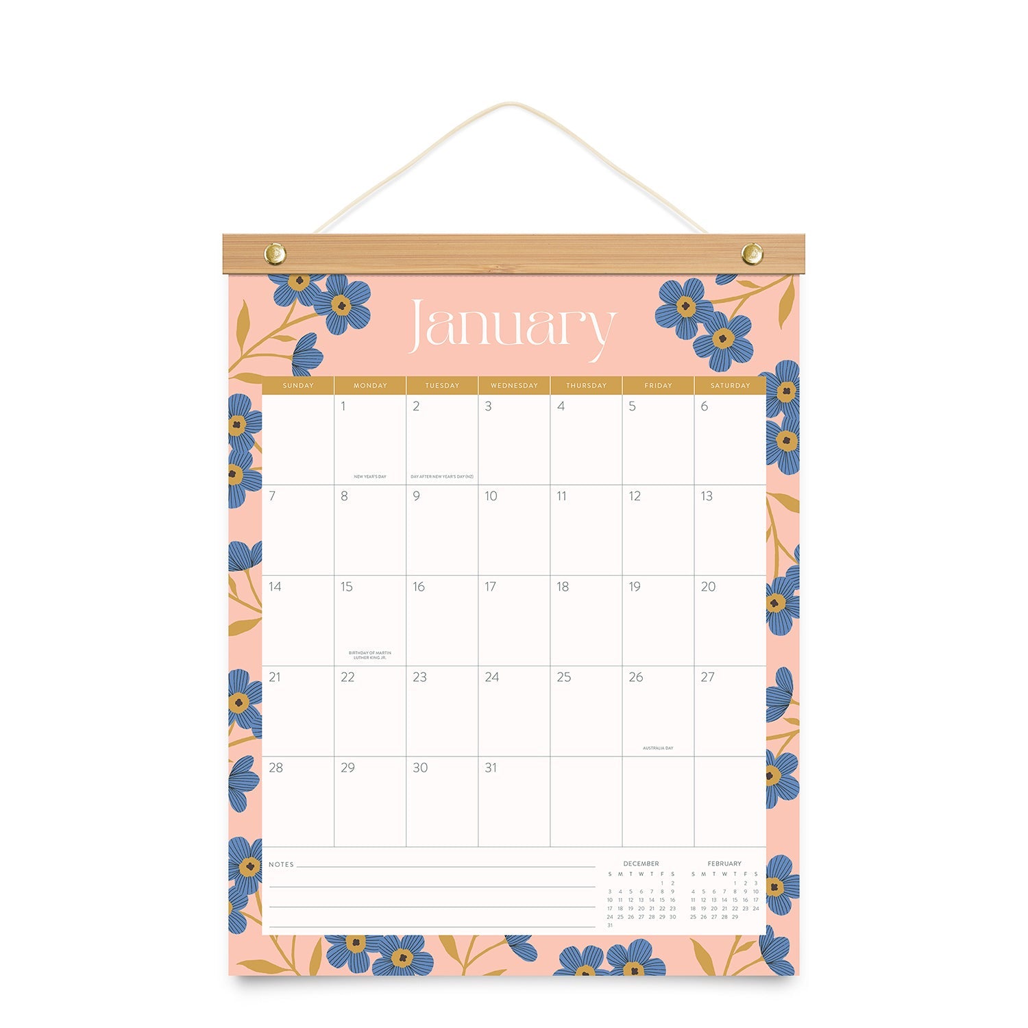 2024 Pretty Petals - Bamboo-Hanger Deluxe Wall Calendar  SOLD OUT