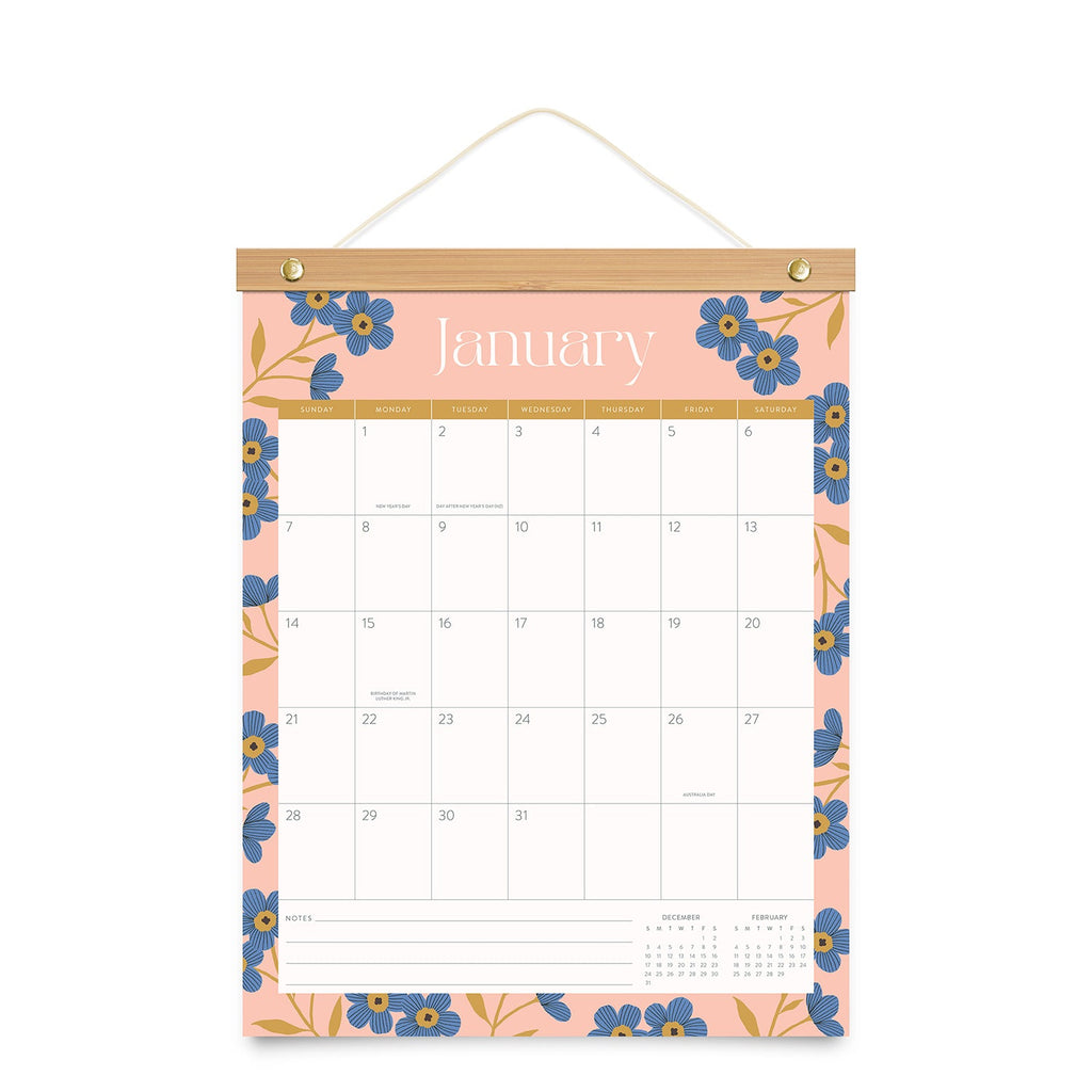 2024 Pretty Petals BambooHanger Deluxe Wall Calendar by Orange