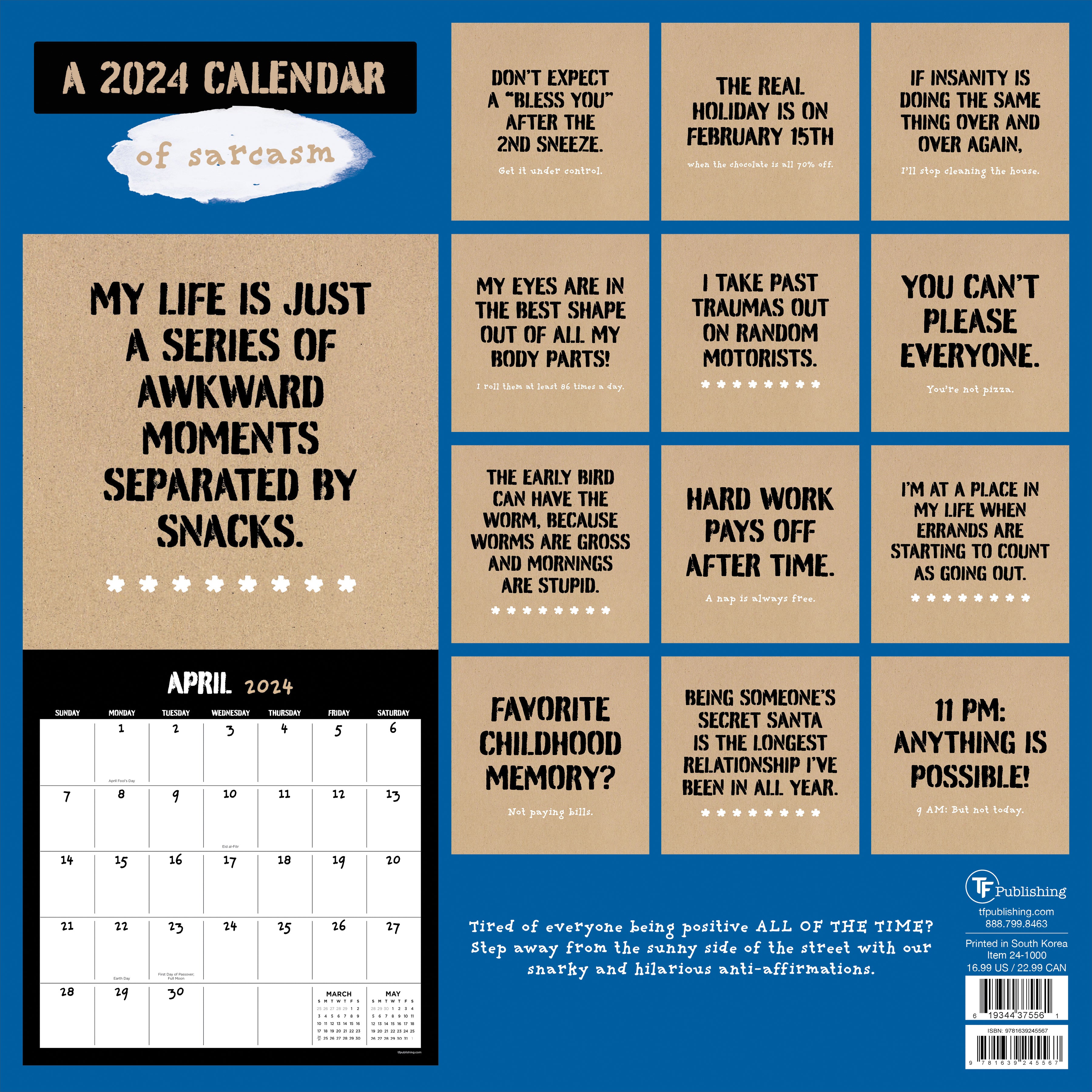 2024 AntiAffirmations Square Wall Calendar Fun & Humor Calendars
