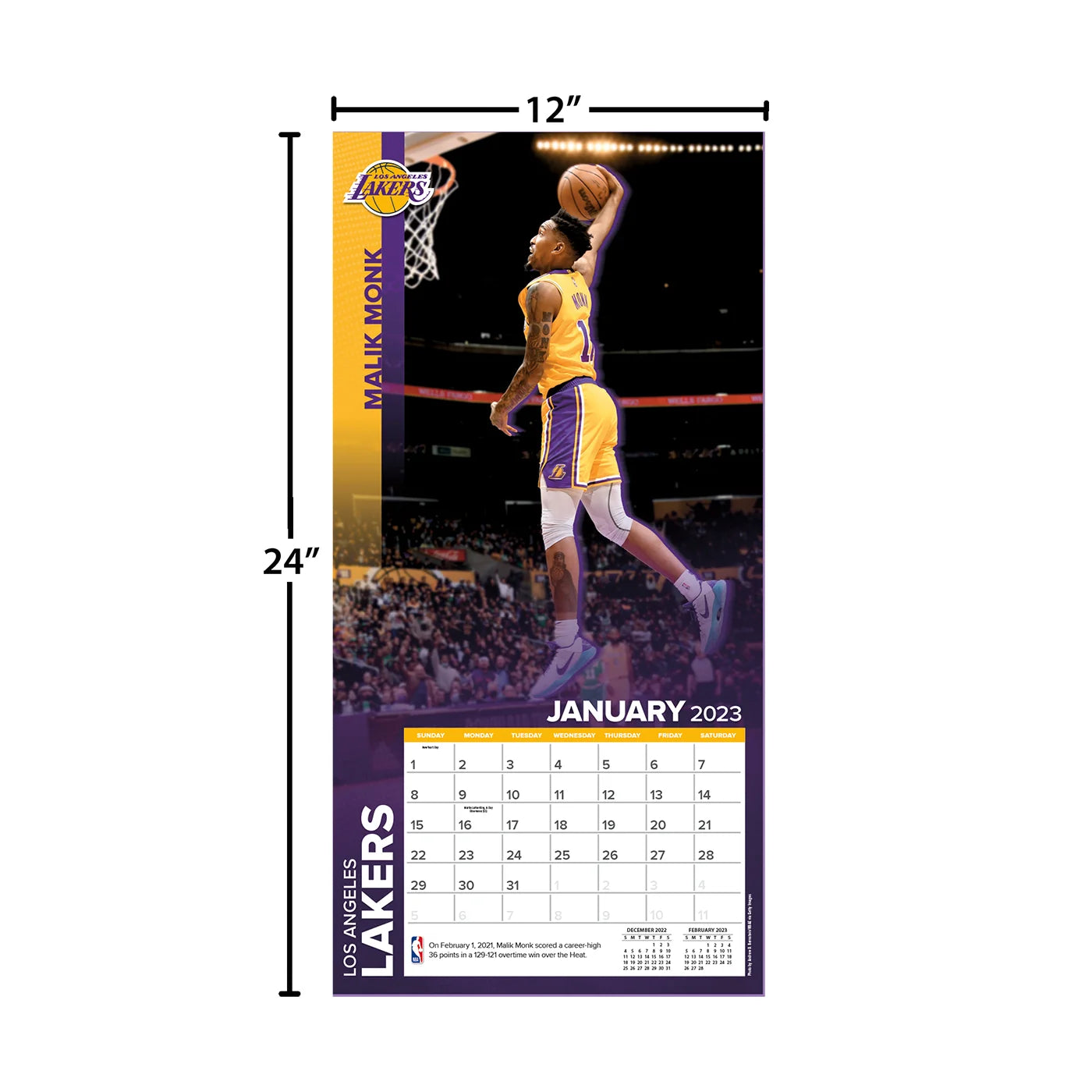 2023 Los Angeles Lakers - Square Wall Calendar