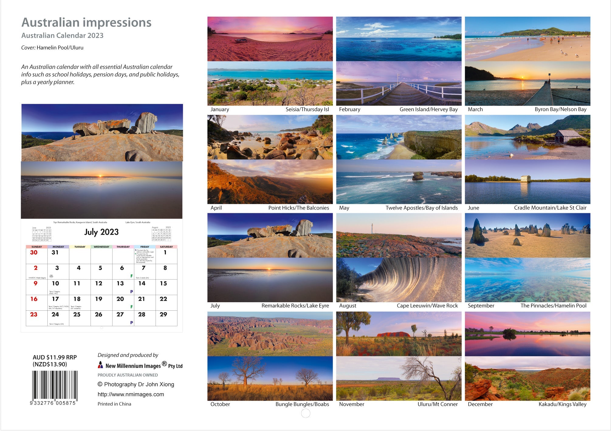 2023 Australian Impressions - Horizontal Wall Calendar