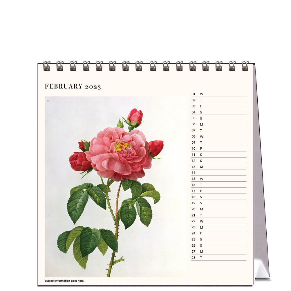 2023 Redoute's Flowers - Desk Easel Calendar