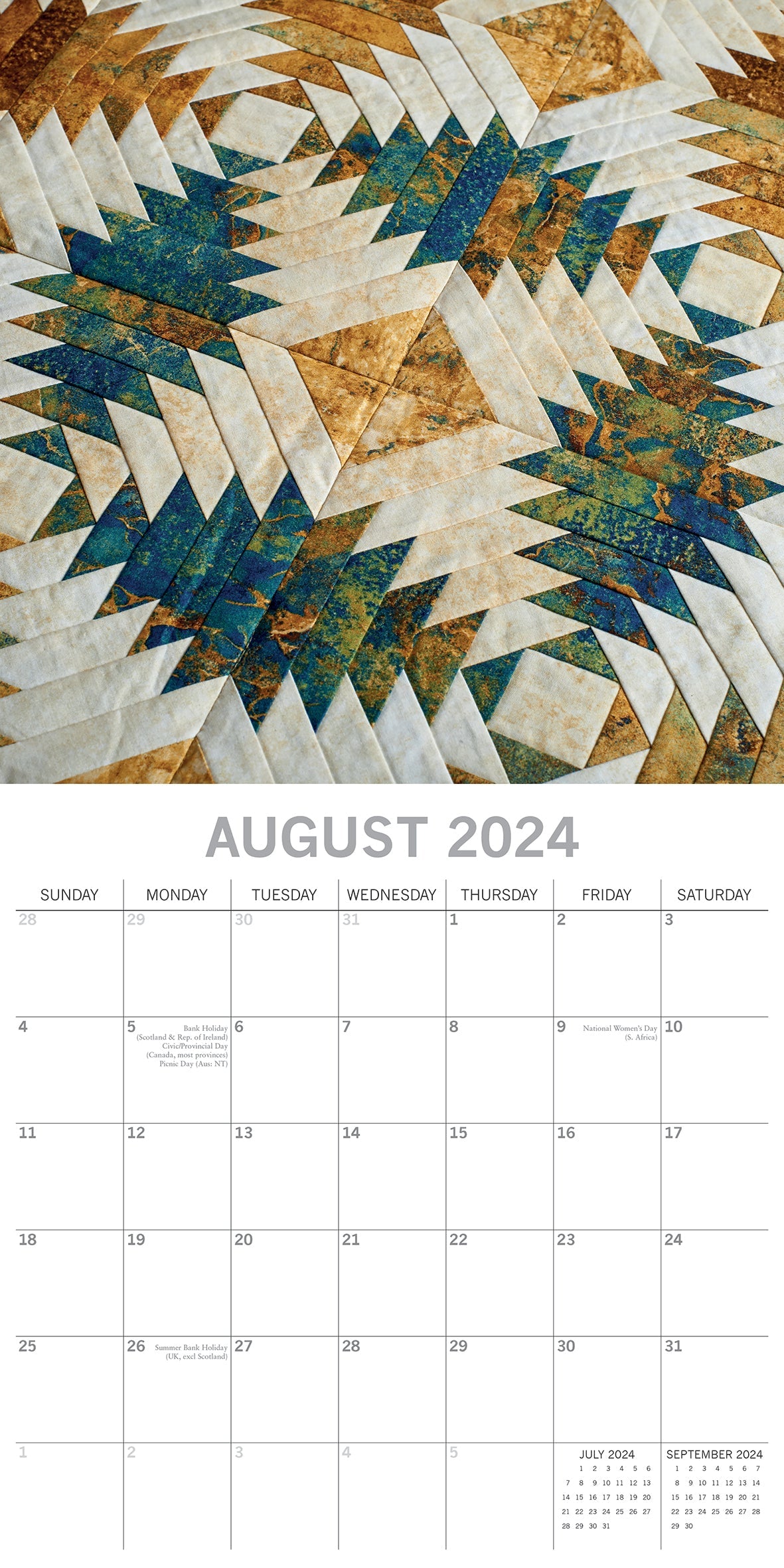2024 Quilting Square Wall Calendar Hobbies & Other Calendars by