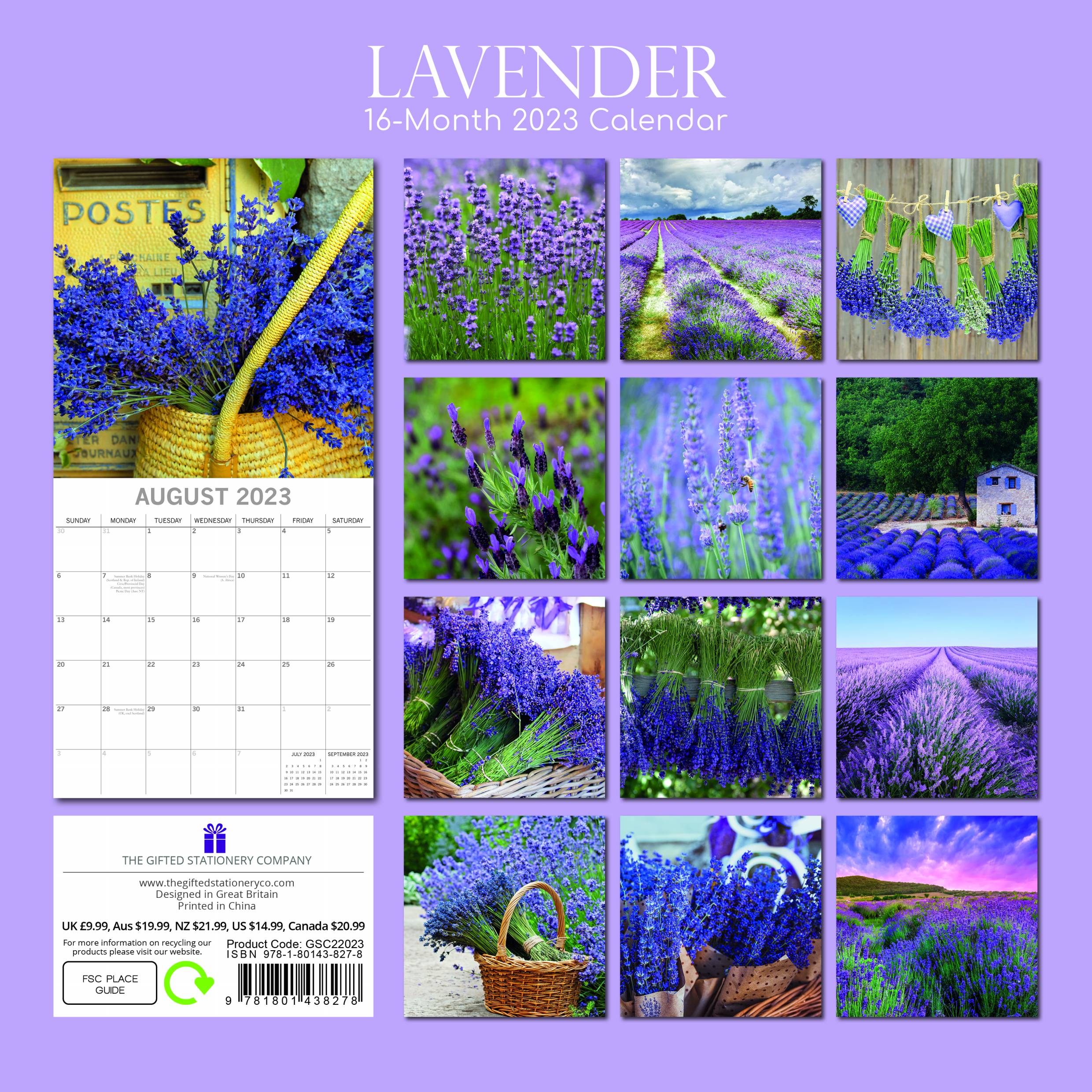 2023 Lavender - Square Wall Calendar