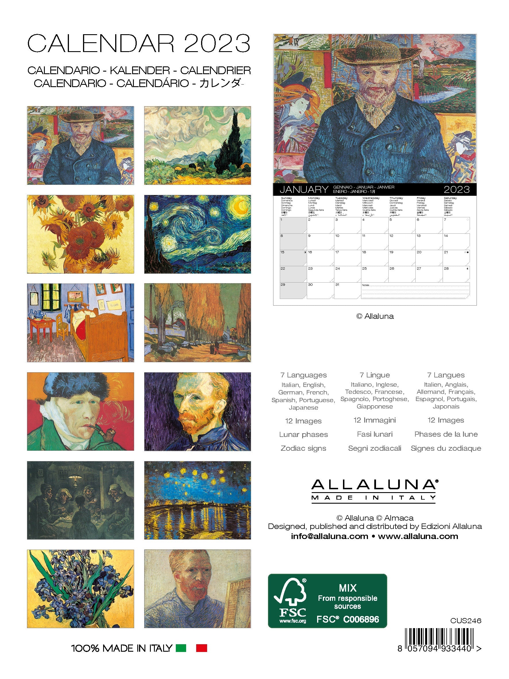 2023 Van Gogh - Desk Easel Calendar