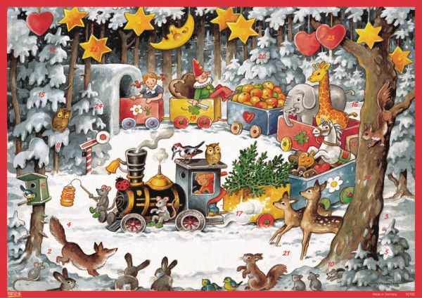 Wooden Train - Poster Advent Calendar