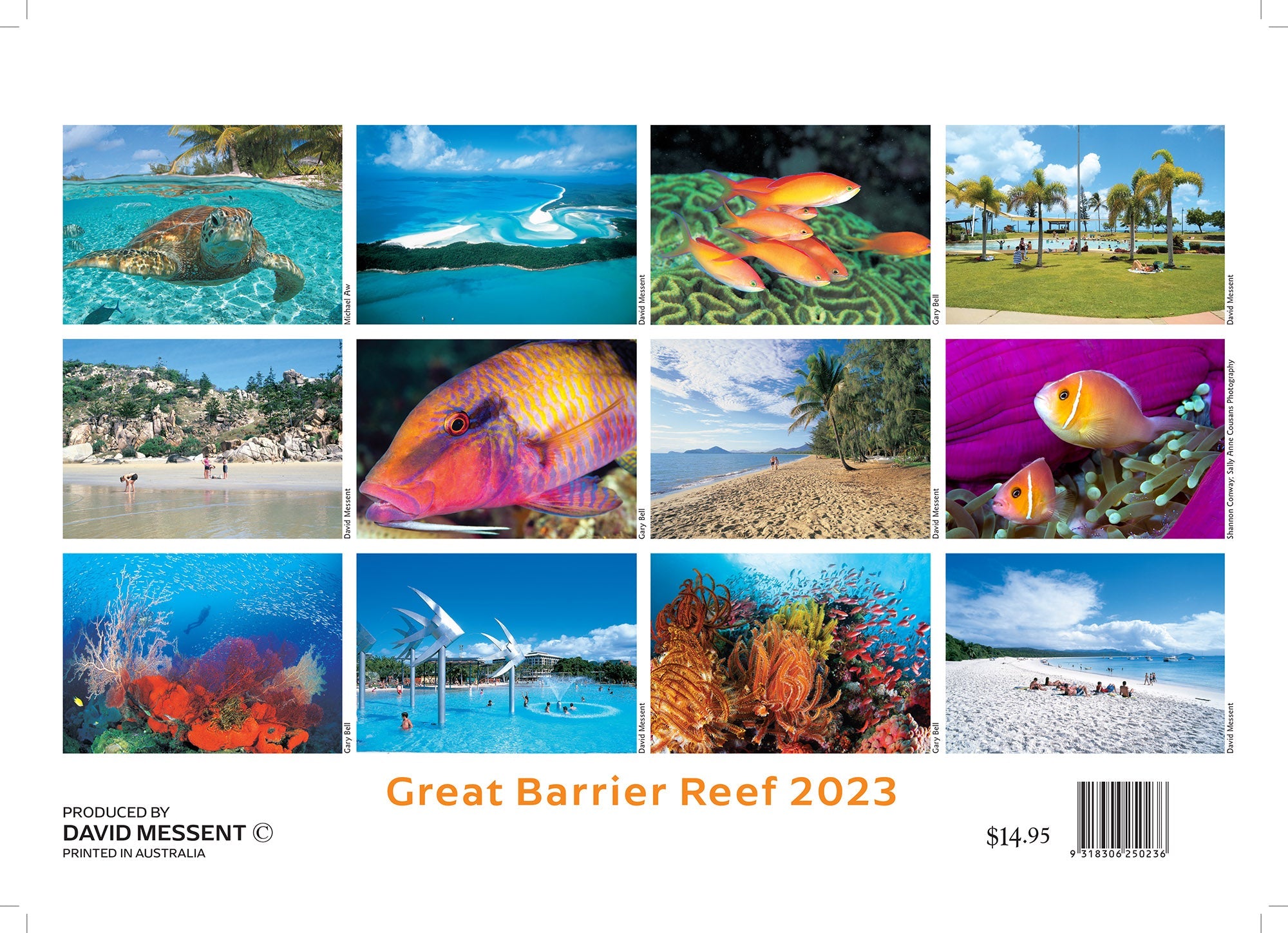 2023 Great Barrier Reef by David Messent - Horizontal Wall Calendar
