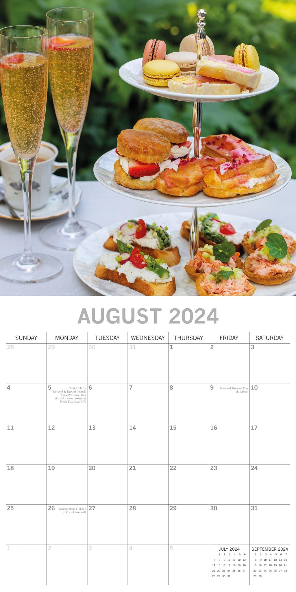 2024 Afternoon Tea Square Wall Calendar Food & Kitchen Calendars