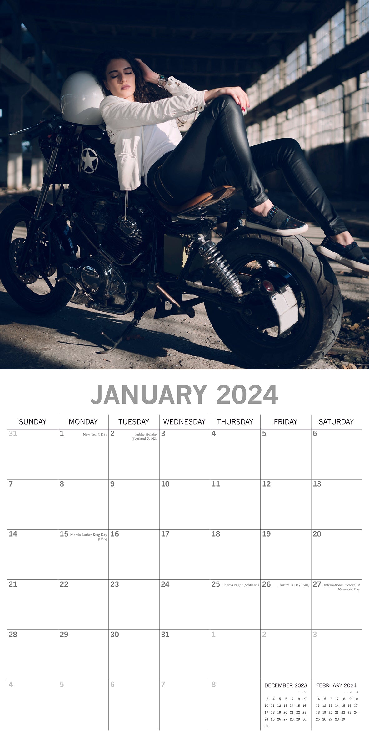 2024 Biker Babes Square Wall Calendar Models Calendars by The