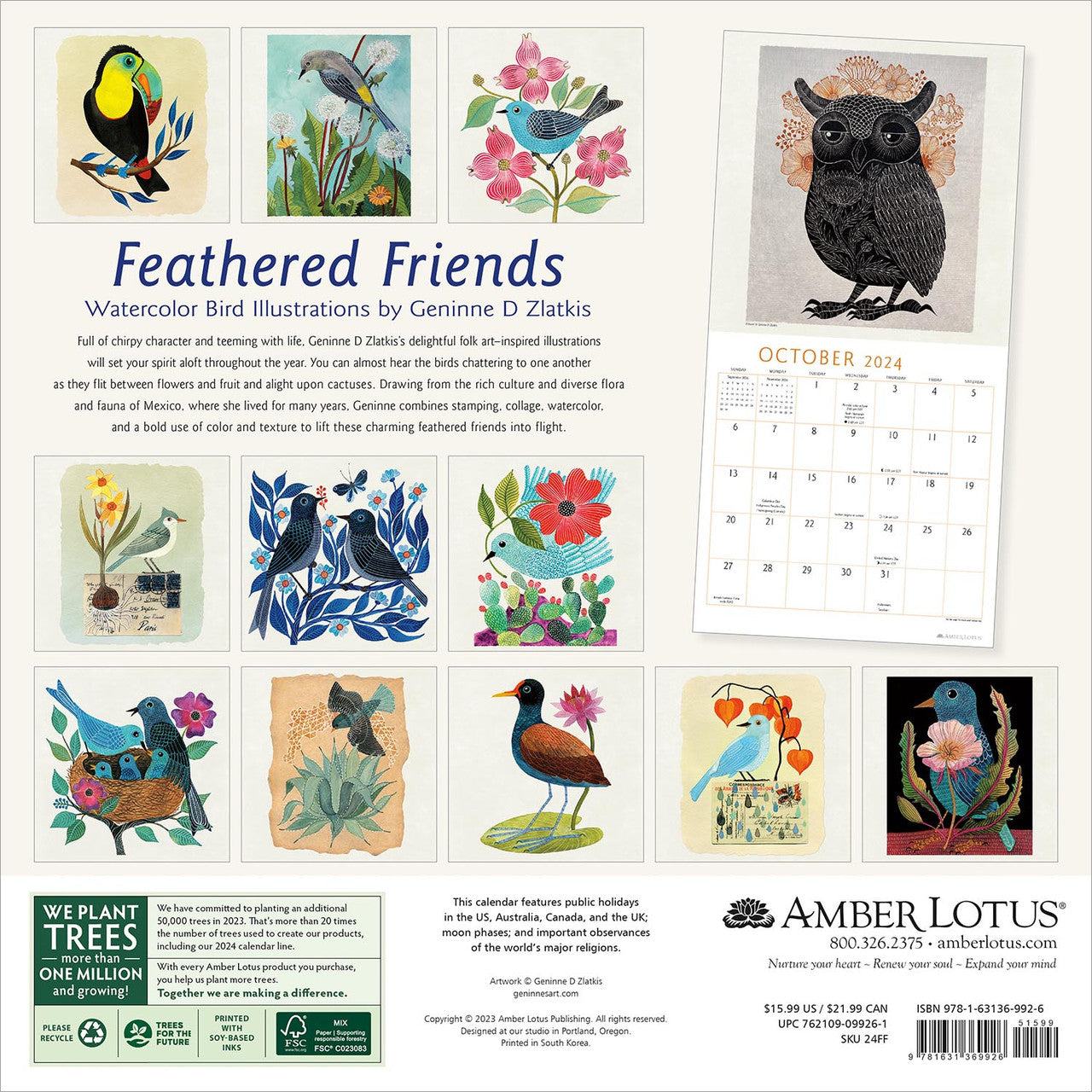 2024 Feathered Friends - Square Wall Calendar  SOLD OUT