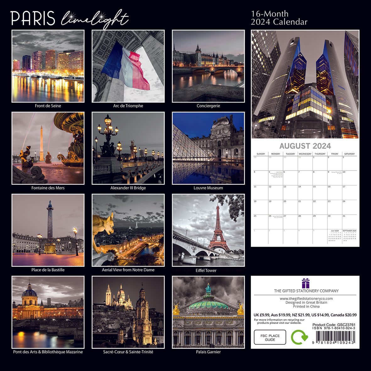2024 Paris Limelight - Square Wall Calendar