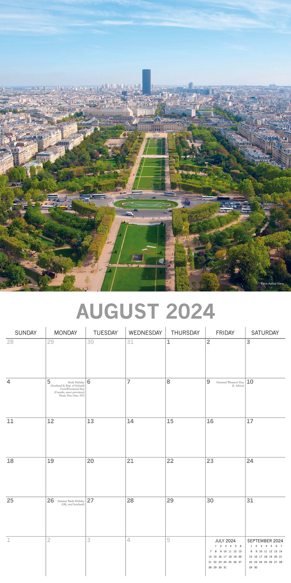 2024 Paris Square Wall Calendar Travel Calendars by The Gifted