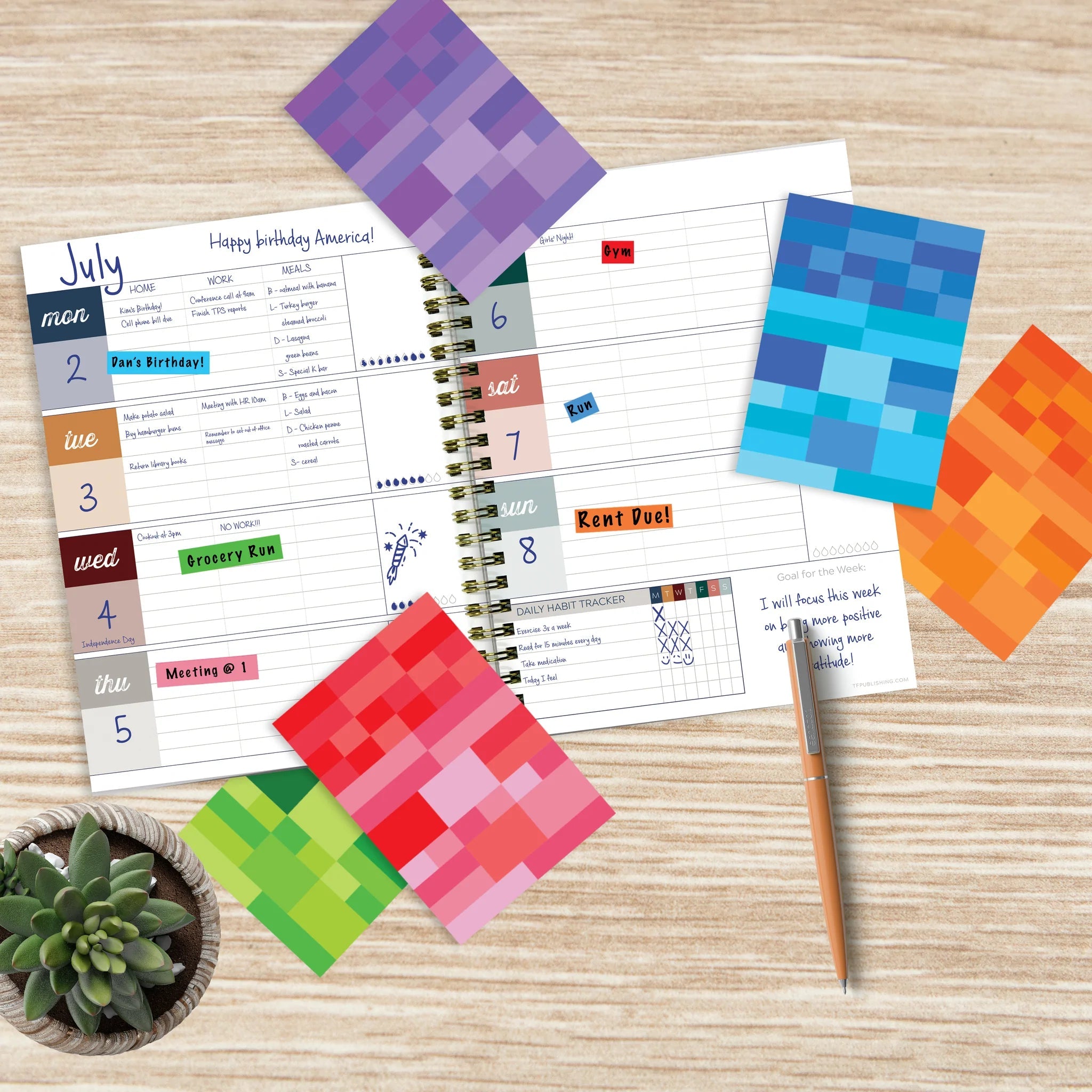 Rainbow Write-on Planner Color Coded Stickers - Calendar Accessories