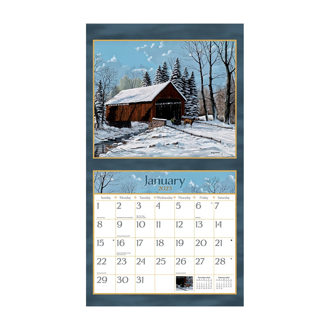 2023 LANG Road Home by Bill Saunders - Deluxe Wall Calendar