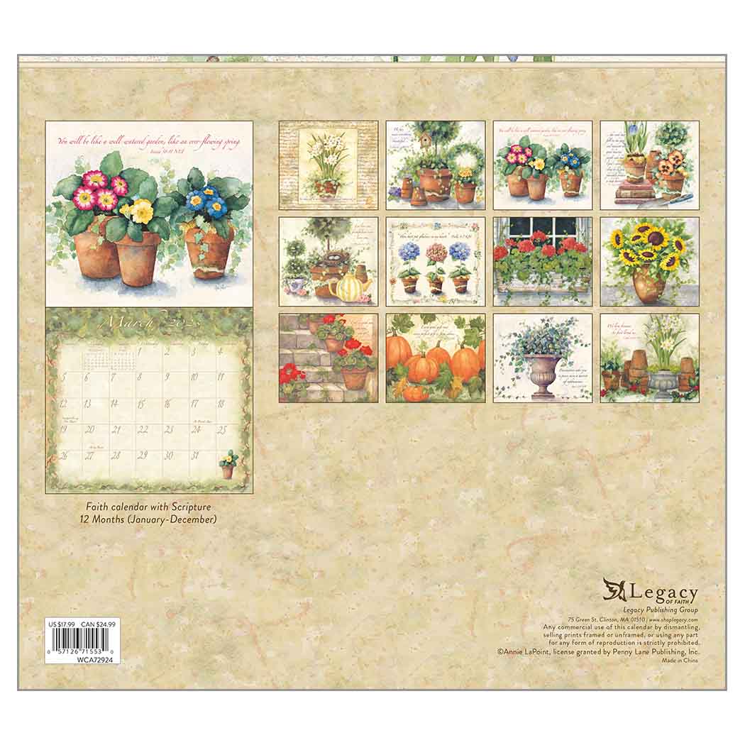 2023 LEGACY Graceful Garden (Scripture) - Deluxe Wall Calendar