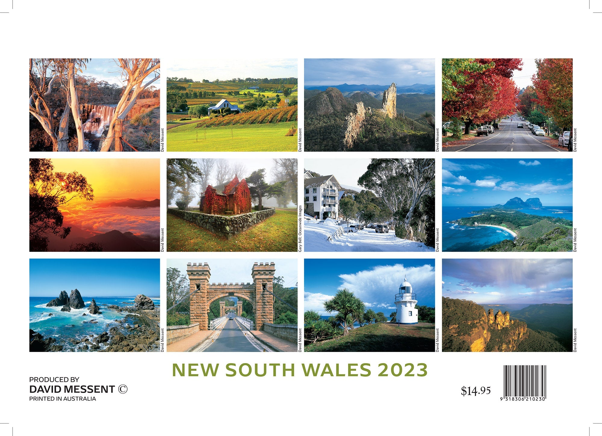 2023 New South Wales by David Messent - Horizontal Wall Calendar