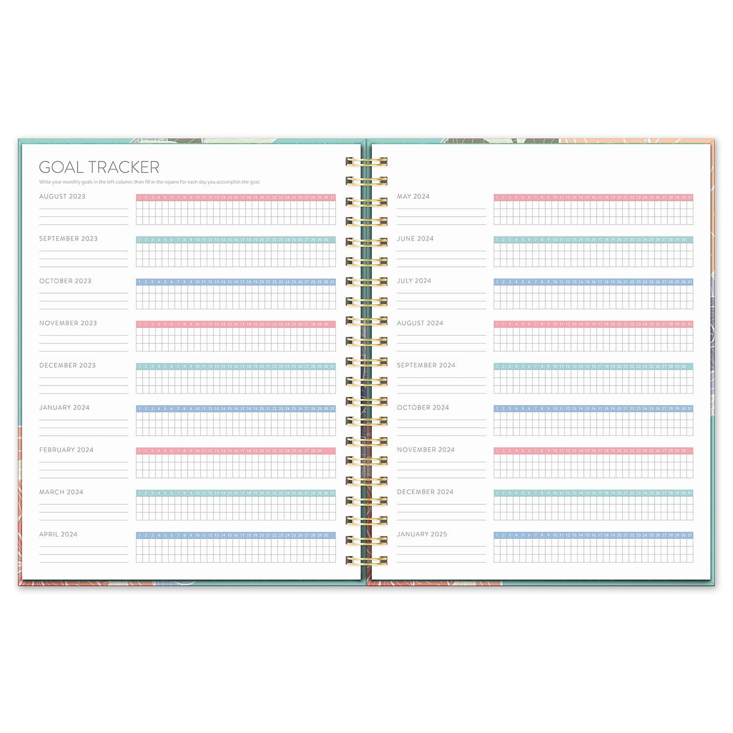 2024 Retro Flowers - XL Spiral Monthly & Bi-Weekly Diary/Planner  SOLD OUT