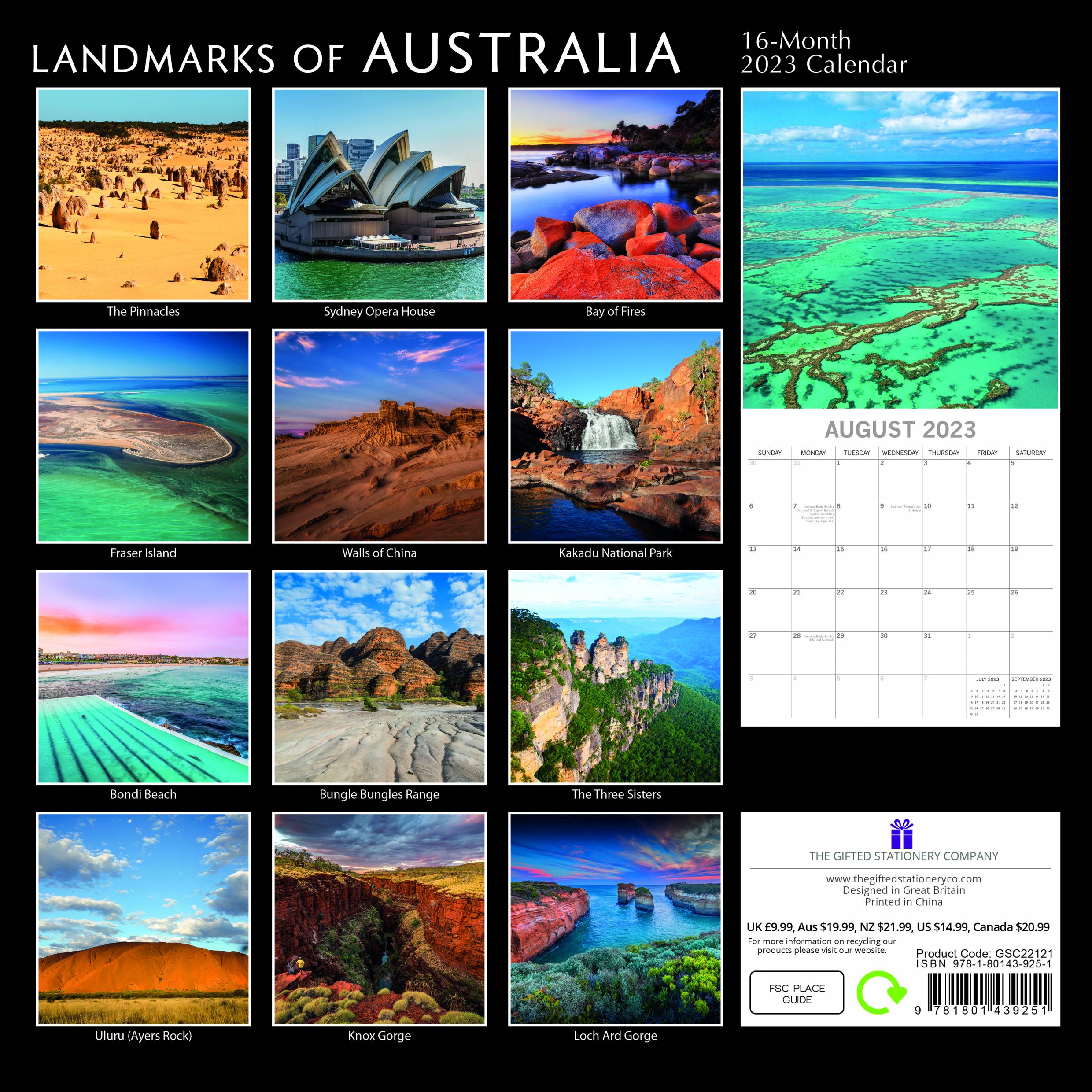 2023 Landmarks of Australia - Square Wall Calendar
