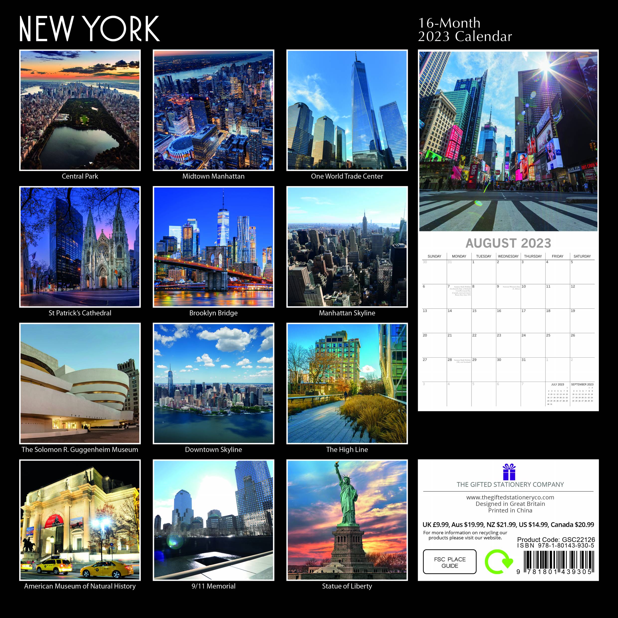 2023 New York - Square Wall Calendar