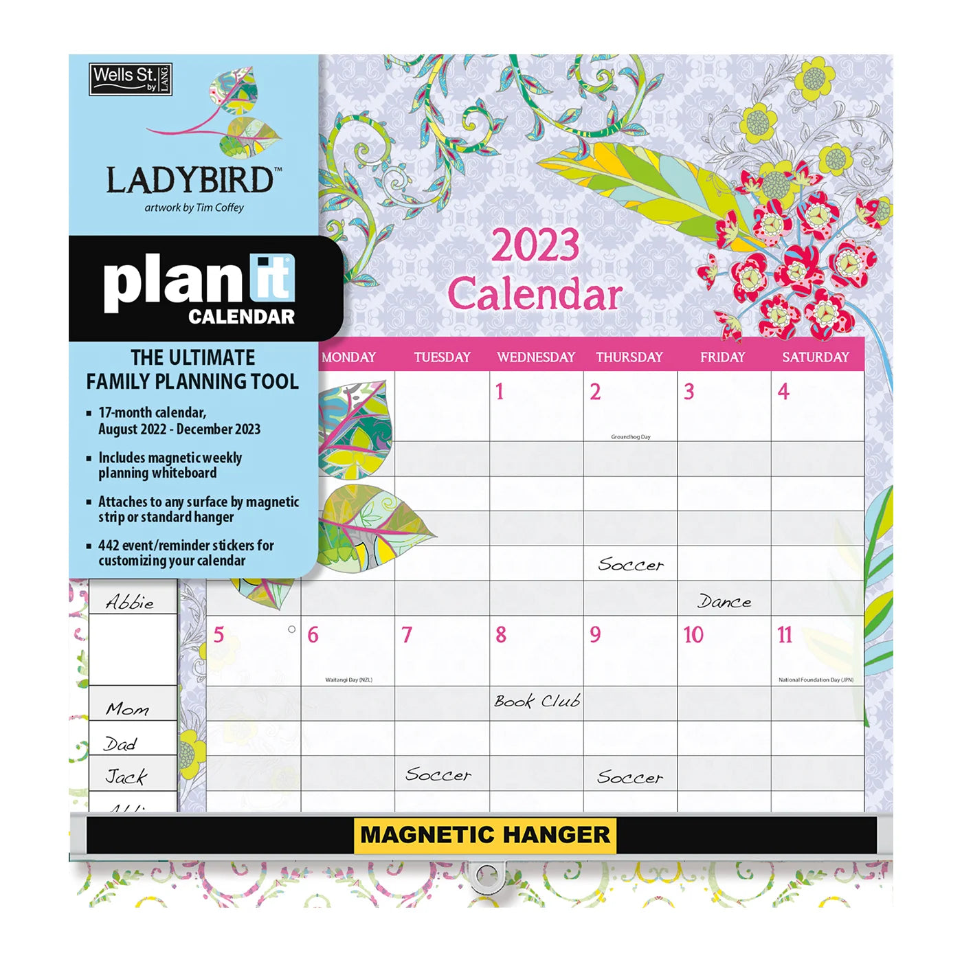 2023 LANG Ladybird by Tim Coffey - Plan-it Magnetic Square Wall Calendar