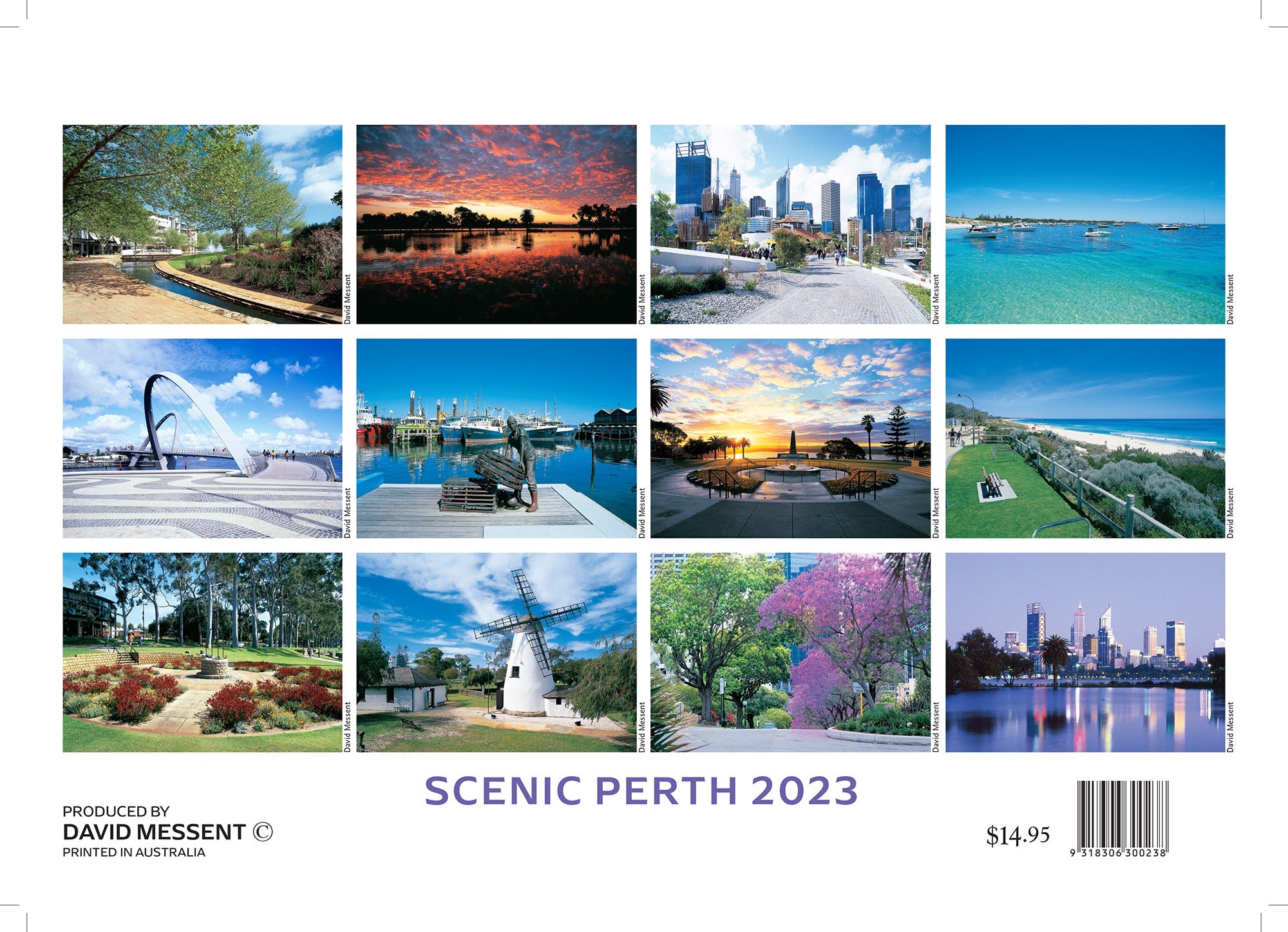 2023 Scenic Perth by David Messent - Horizontal Wall Calendar