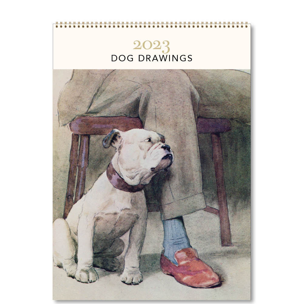 2023 Dog Drawings - Deluxe Wall Calendar