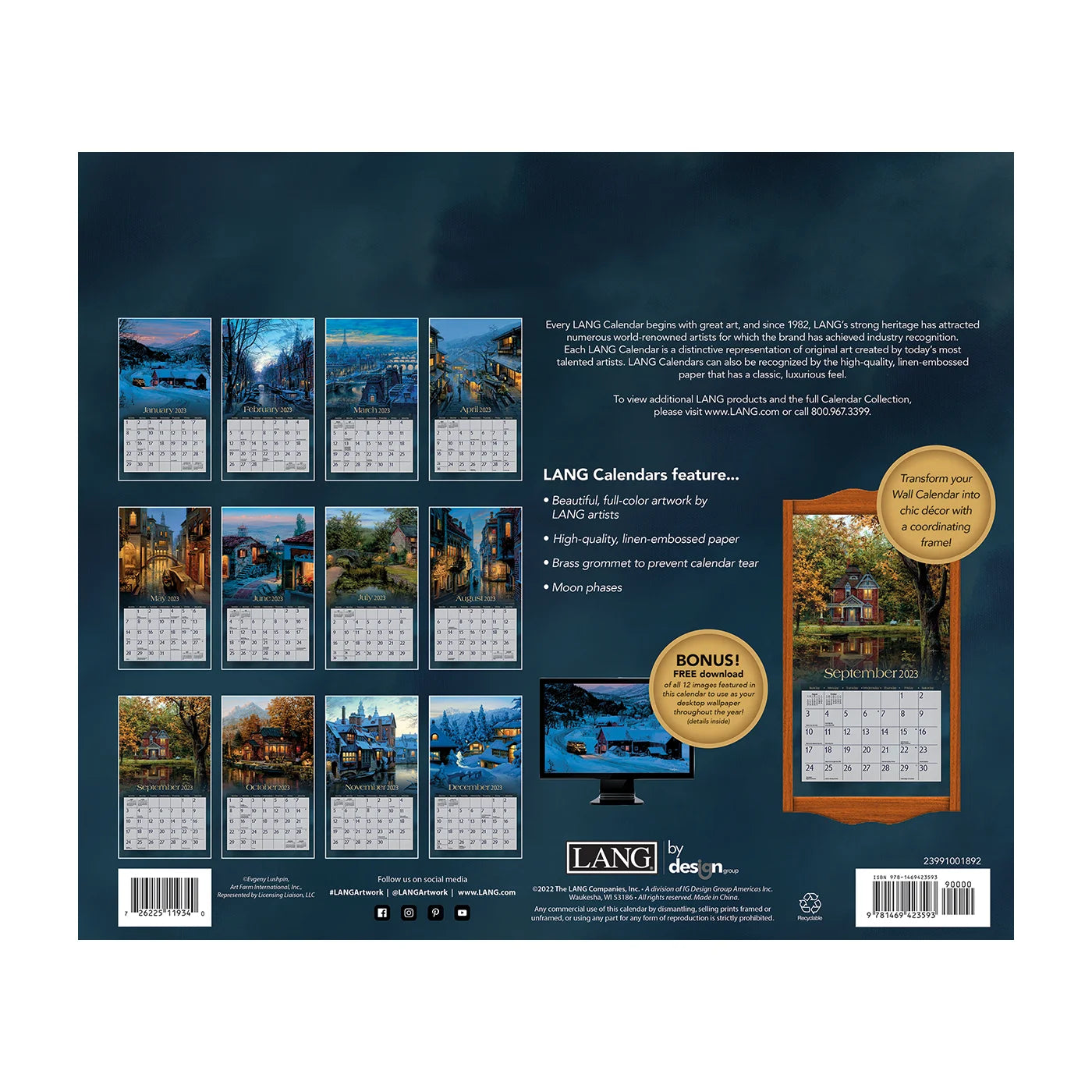 2023 LANG Around The World by Evgeny Lushpin - Deluxe Wall Calendar