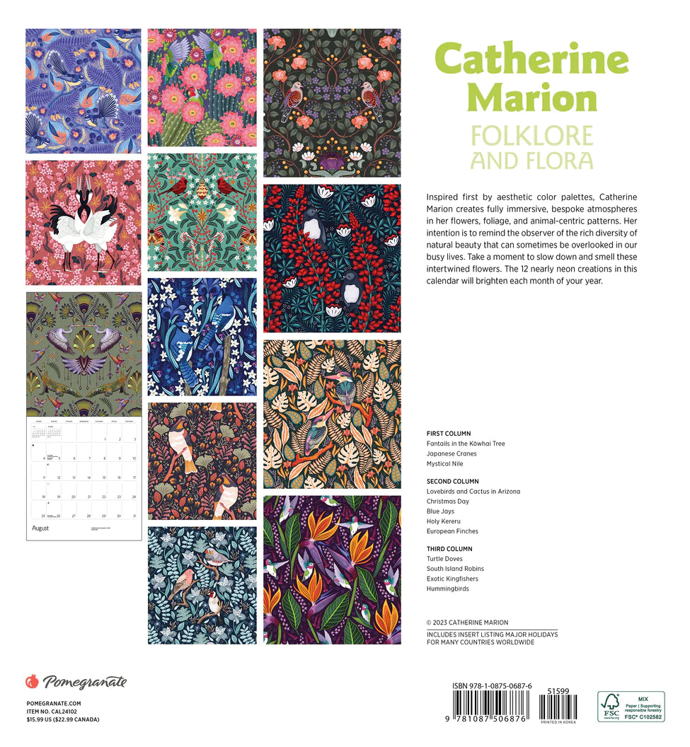 2024 Catherine Marion: Folklore and Flora - Square Wall Calendar  SOLD OUT