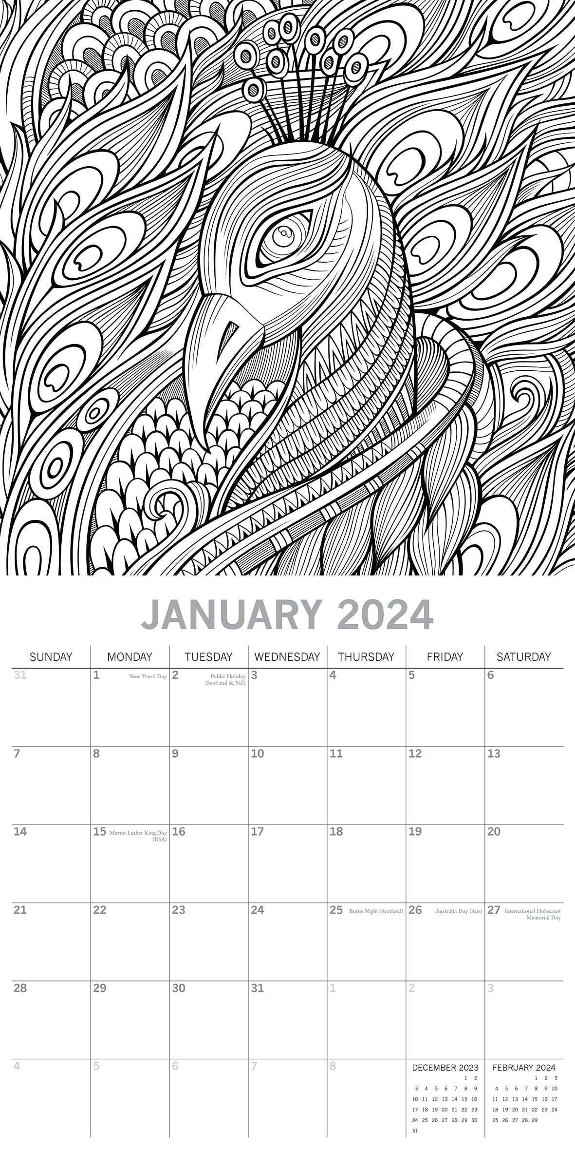 シートシールカレンダー sticker sheet calendar