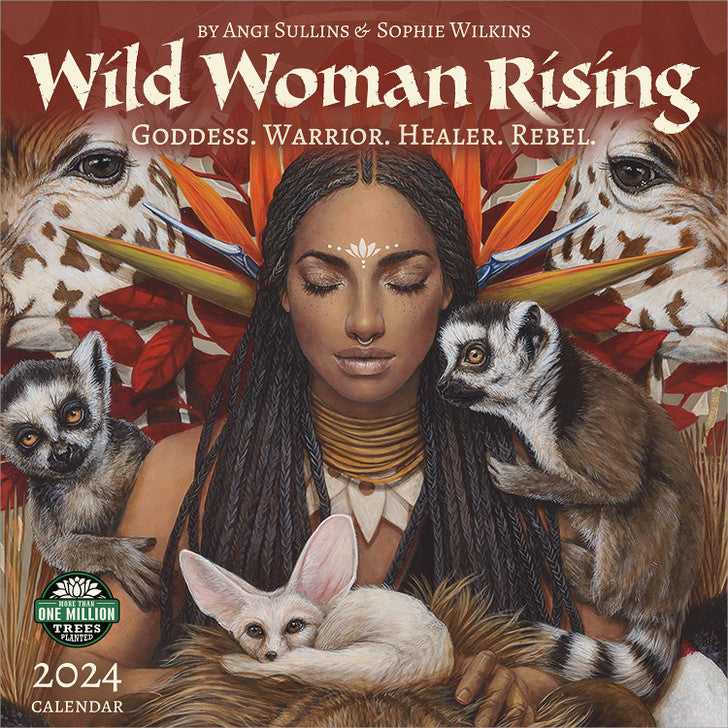 2024 Wild Woman Rising Square Wall Calendar Art Calendars by Amber