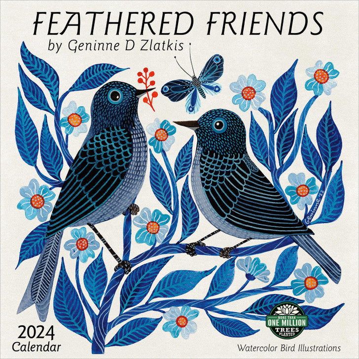 2024 Feathered Friends Square Wall Calendar Art Calendars by Amber