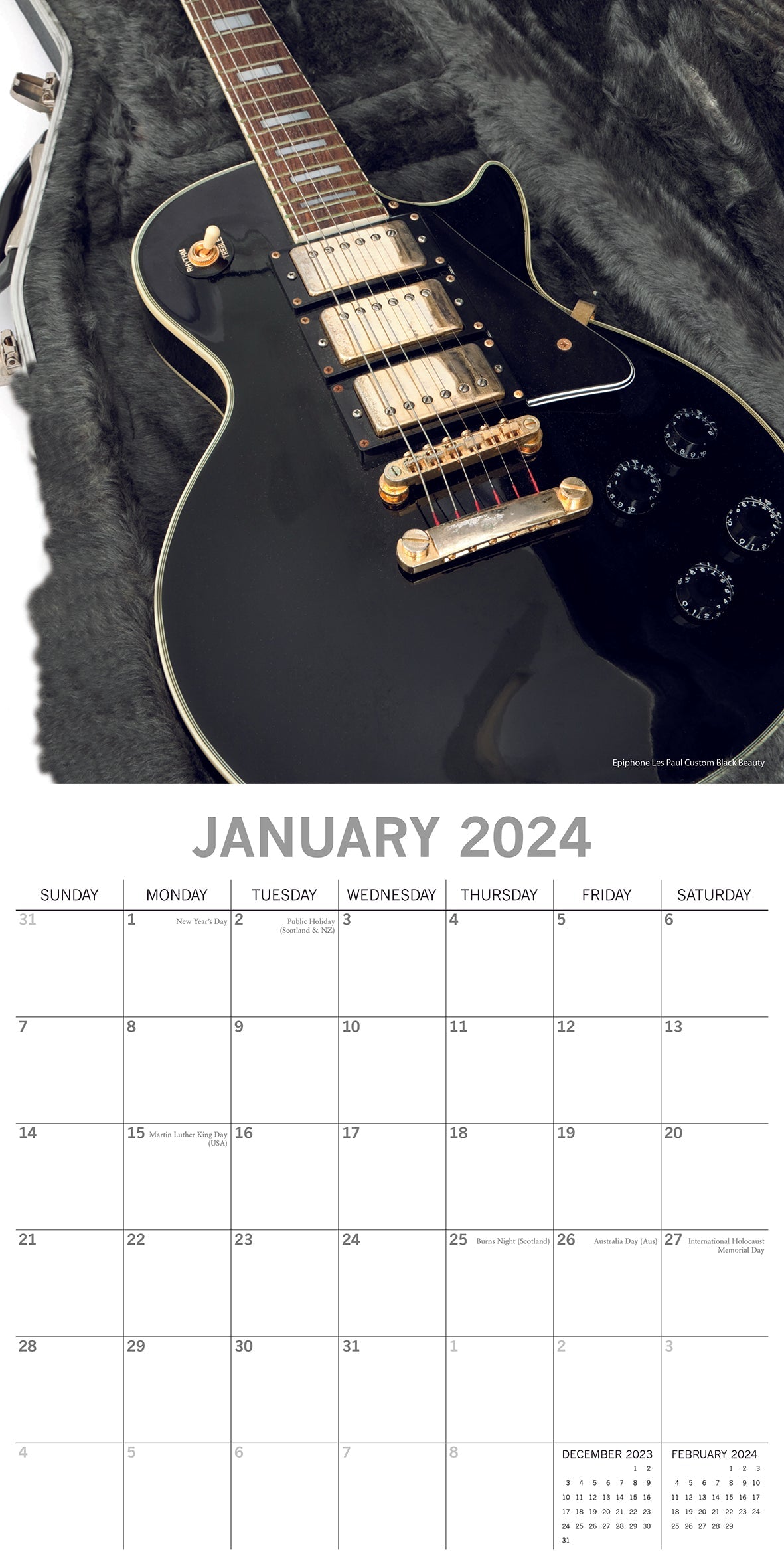 2024 Iconic Guitars Square Wall Calendar Hobbies & Other Calendars