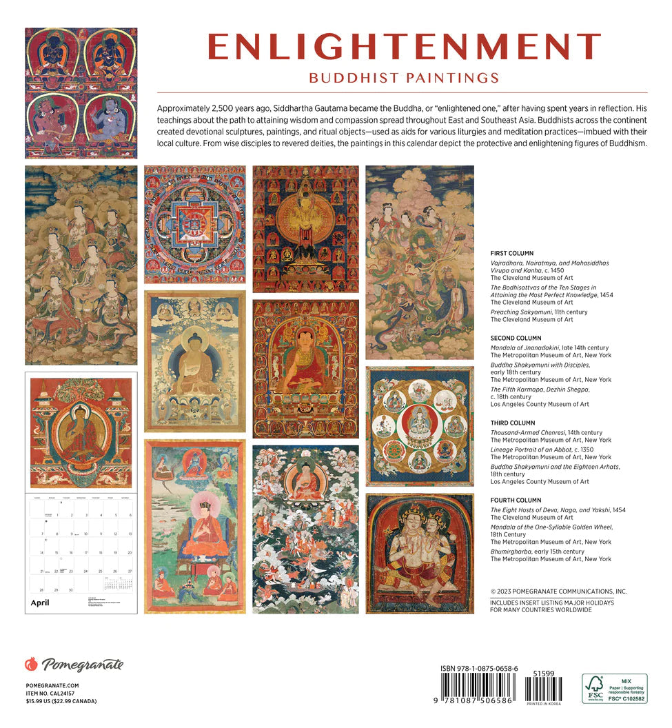 2024 Enlightenment: Buddhist Paintings - Square Wall Calendar  SOLD OUT