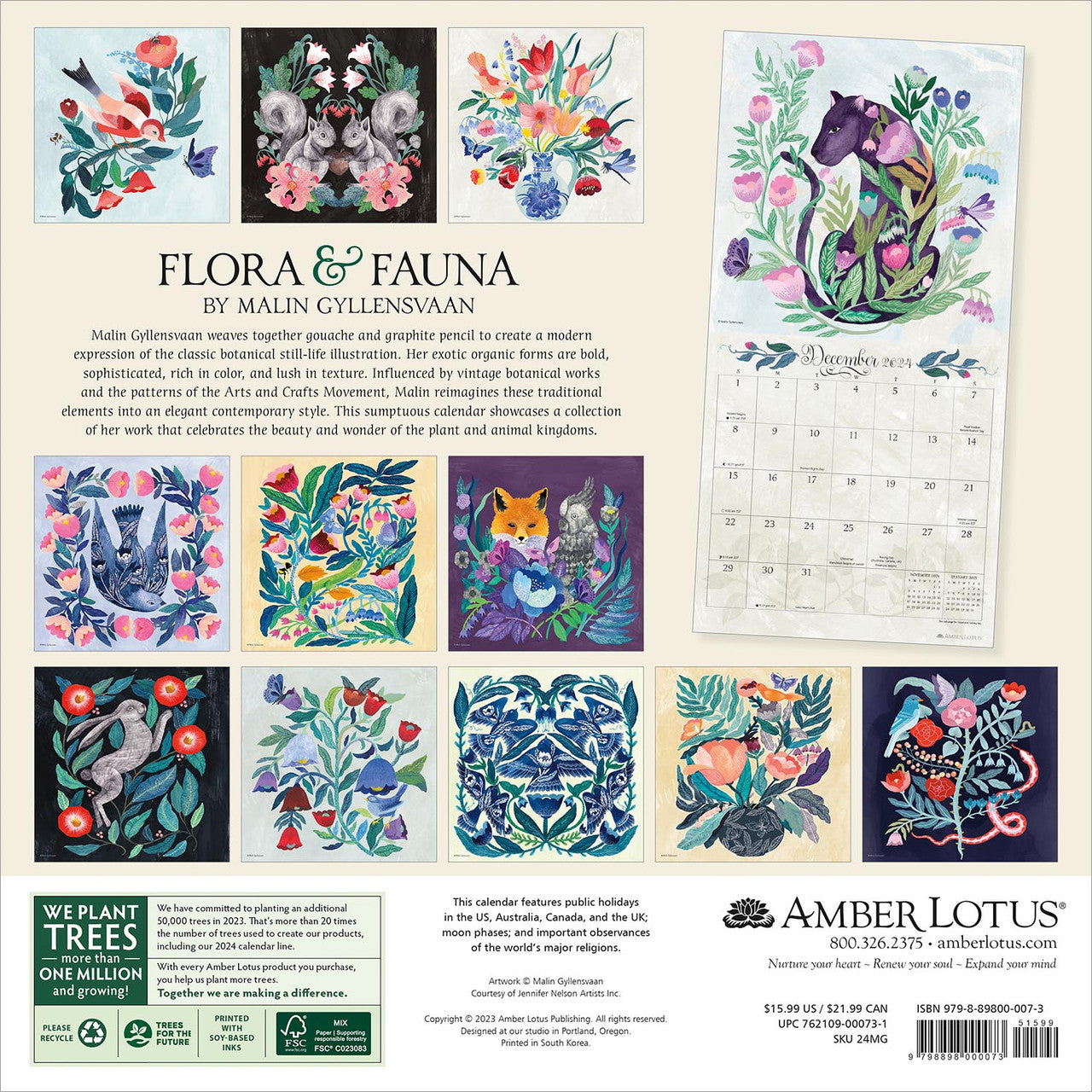 2024 "Flora & Fauna - Square Wall Calendar  SOLD OUT